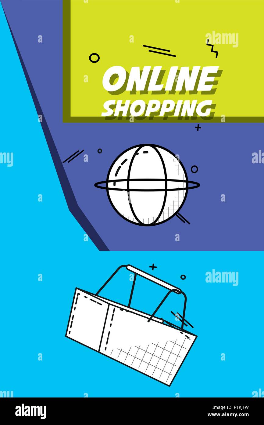 online shopping set icons vector illustration design Stock Vector Image ...