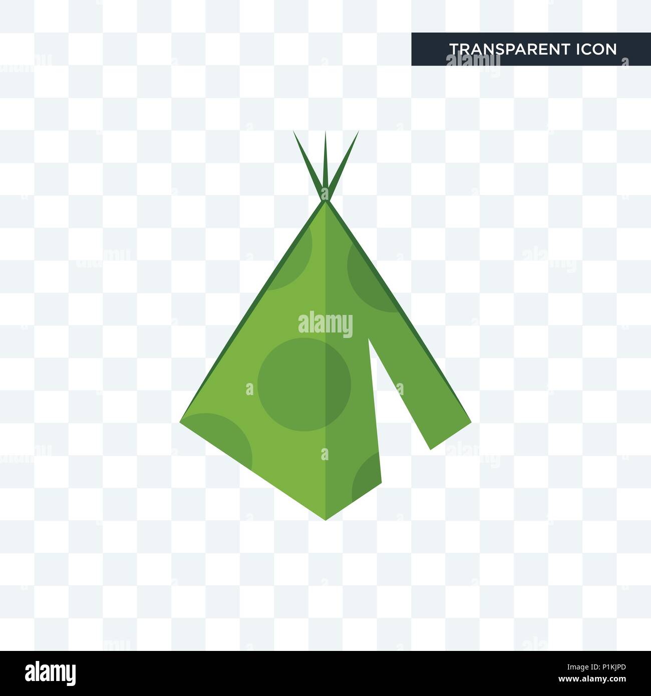 teepee vector icon isolated on transparent background, teepee logo concept Stock Vector