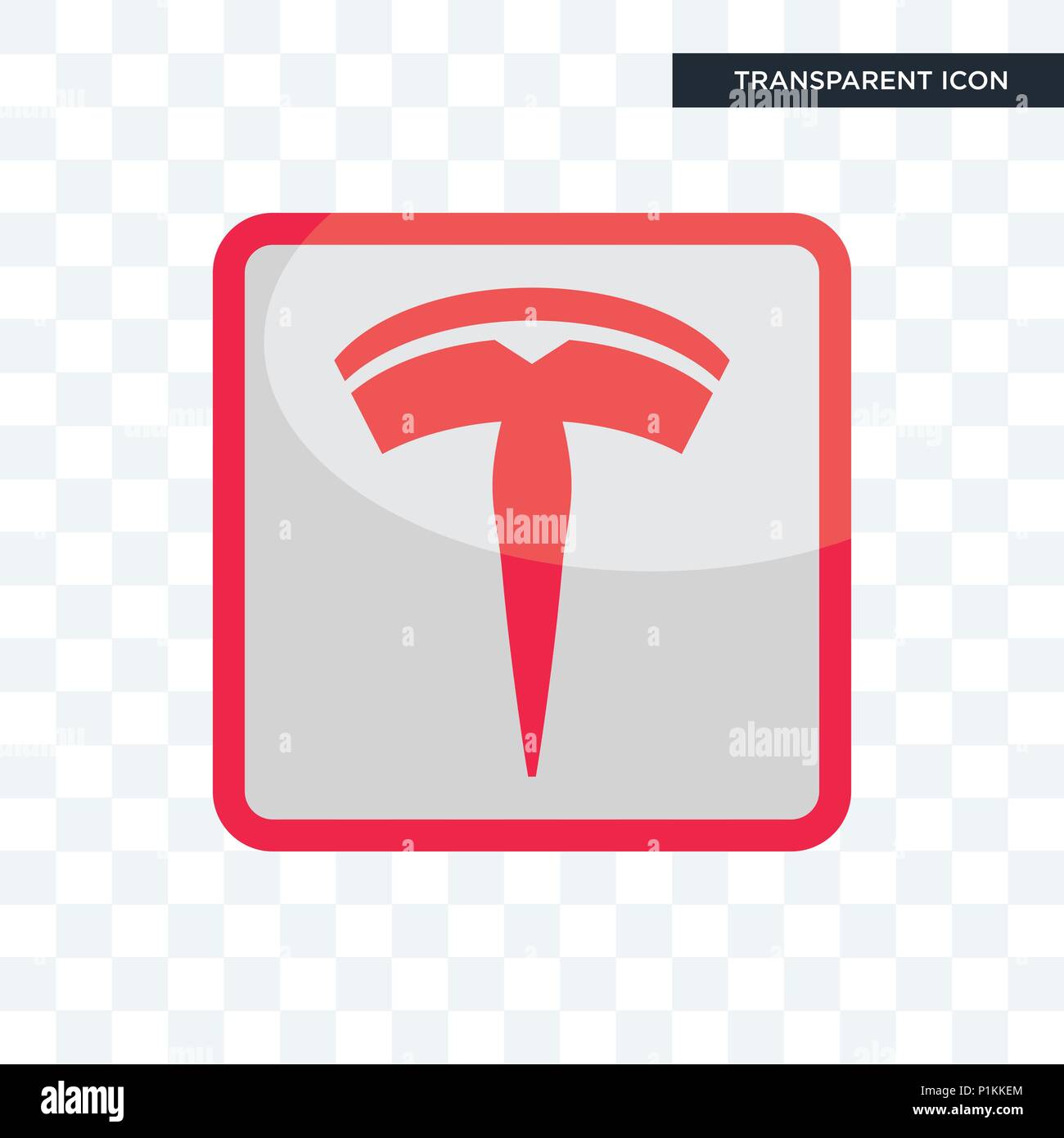 tesla vector icon isolated on transparent background, tesla logo concept Stock Vector