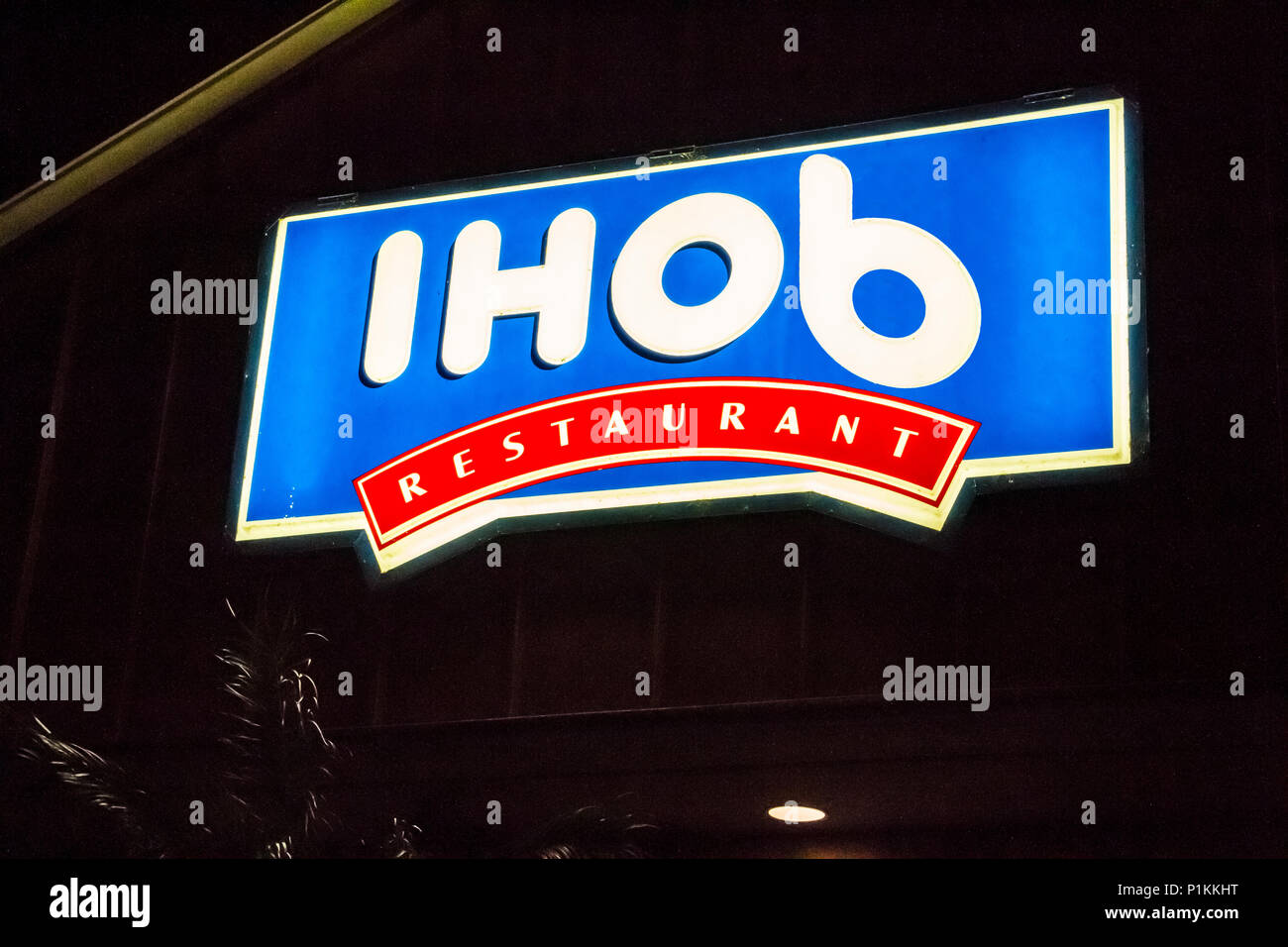 Glendale California, USA 11 June, 2018 International House of Pancakes (IHOP) announces name change to International House of Burgers (IHOB). Stock Photo