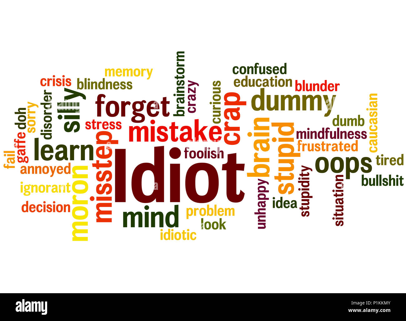Idiot, word cloud concept on white background Stock Photo Alamy