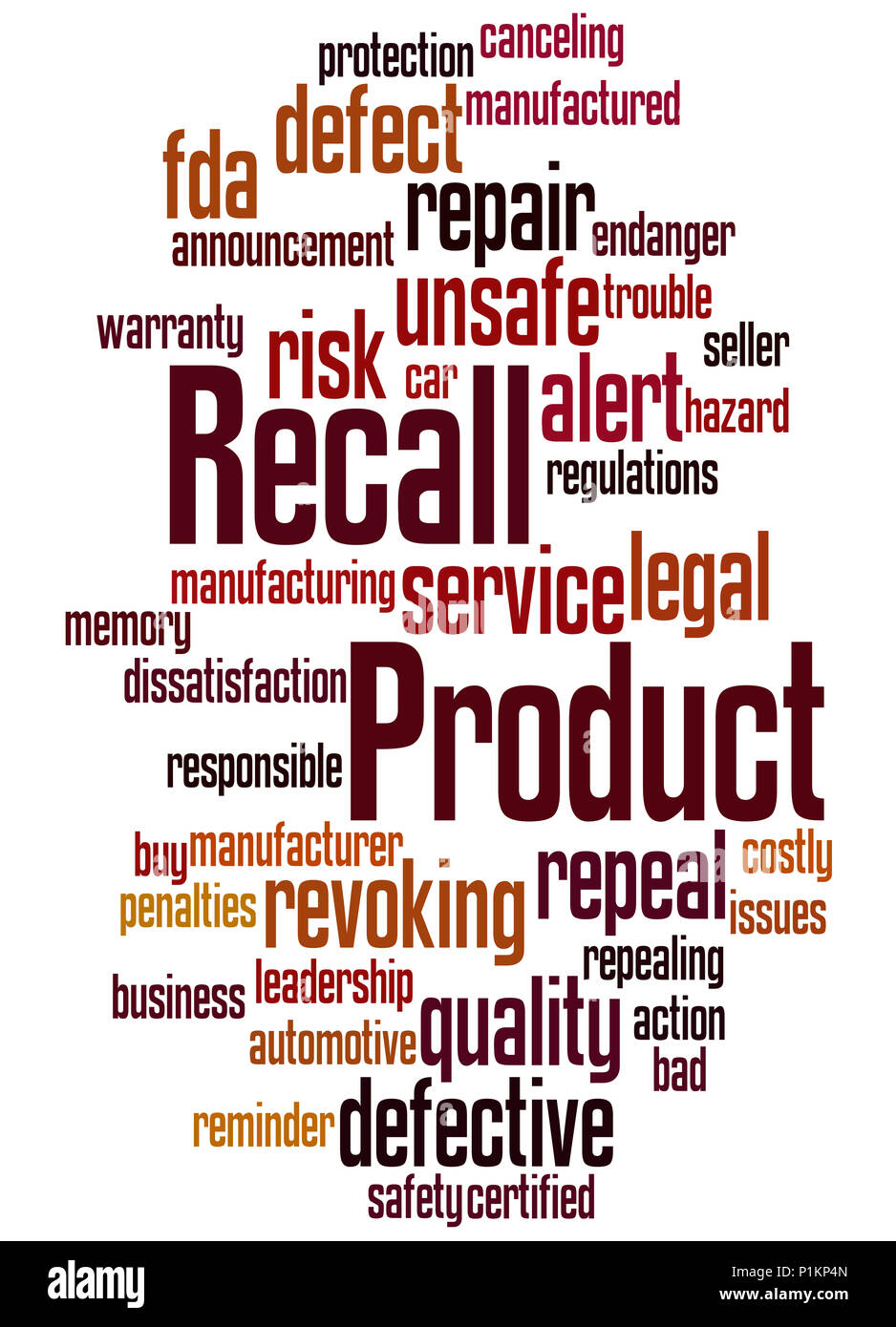 Product Recall Word Cloud Concept On White Background Stock Photo