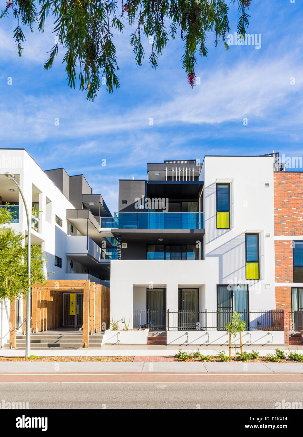 Modern apartment design, inner city, Perth, Western Australia Stock Photo