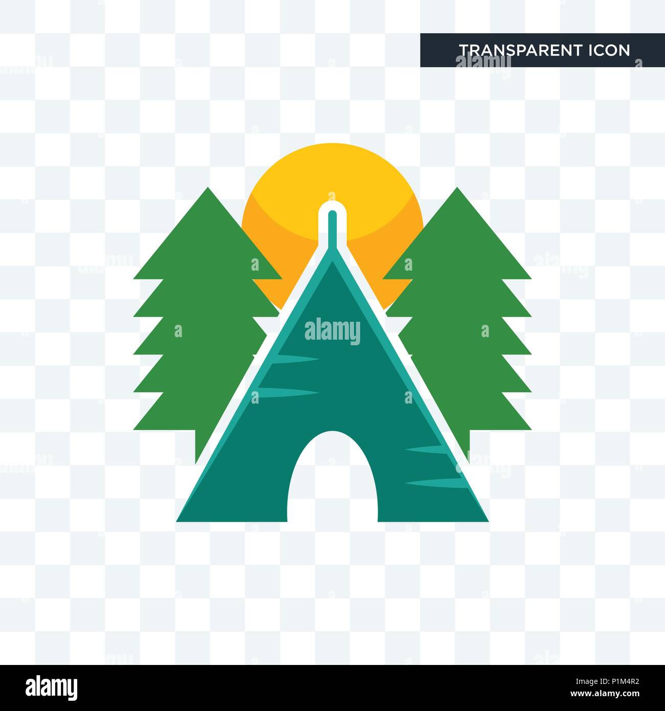 campsite vector icon isolated on transparent background, campsite logo ...