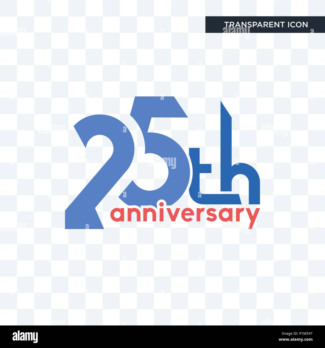 25th Anniversary Vector Icon Isolated On Transparent Background 25th Anniversary Logo Concept Stock Vector Image Art Alamy