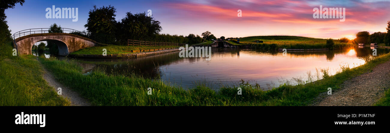 Where two waterways meet (Hurleston Junction, Cheshire) Stock Photo