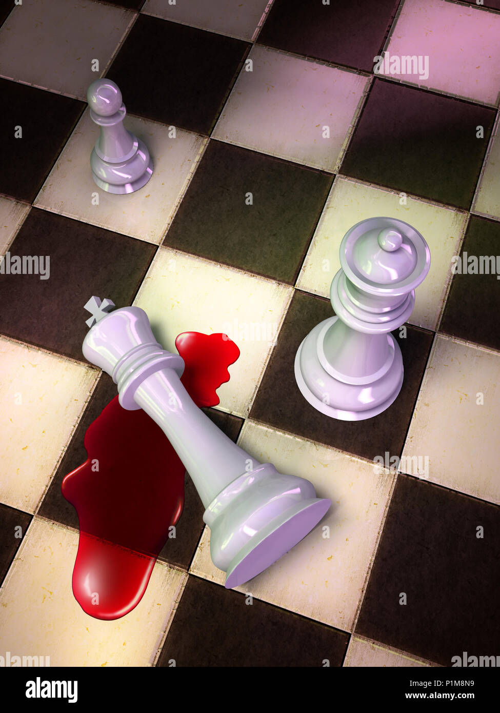 Checkmate, the death of a king. Digital illustration.+53 Stock Photo ...