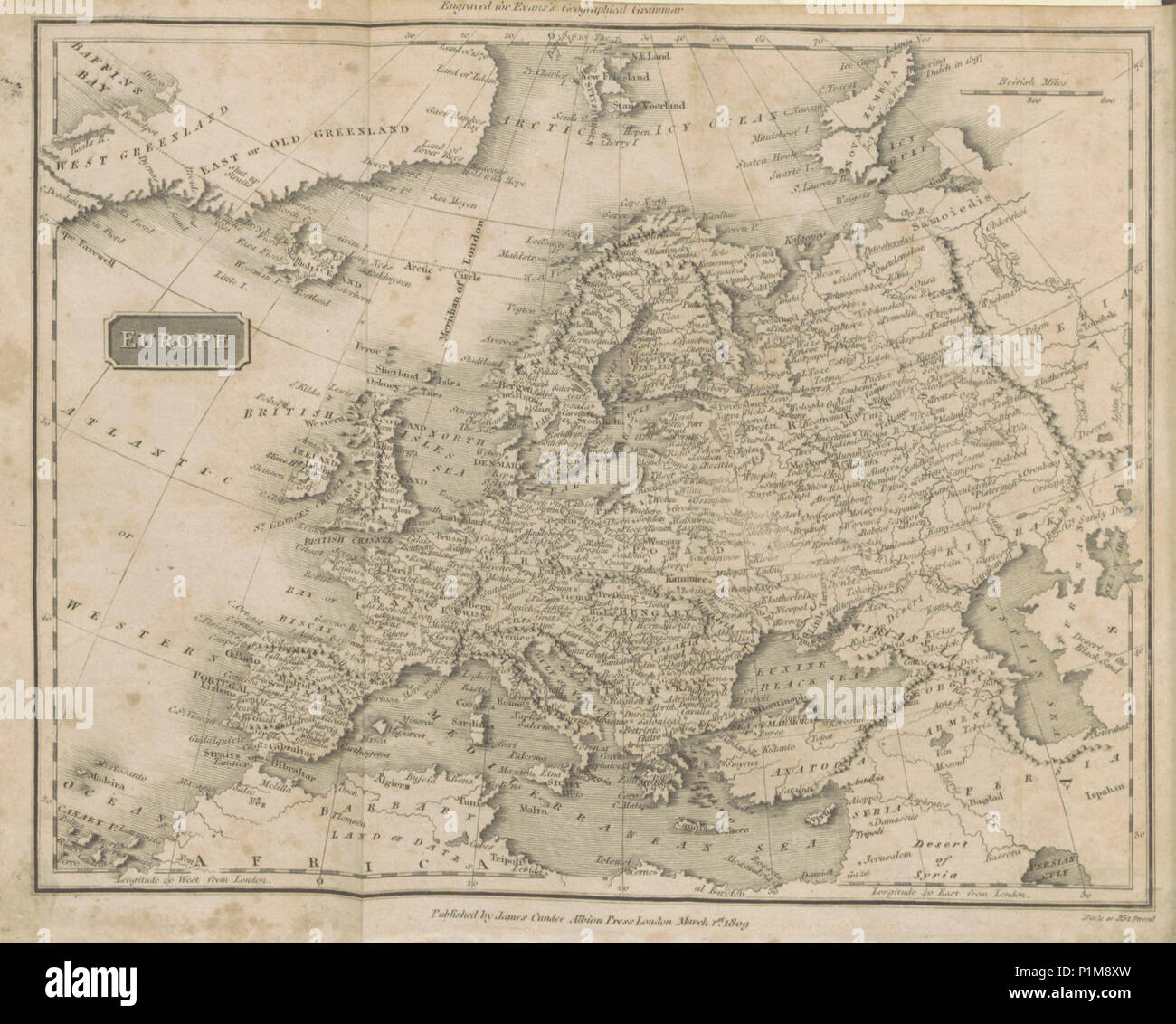 (1811) MAP OF EUROPE Stock Photo