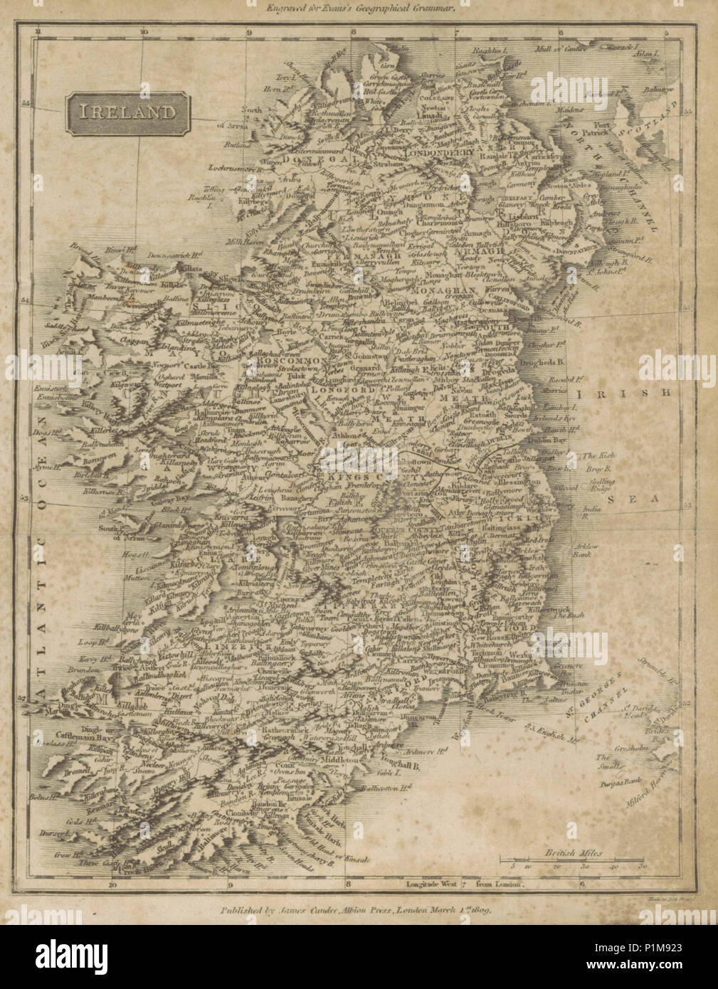 (1811) MAP OF IRELAND Stock Photo Alamy