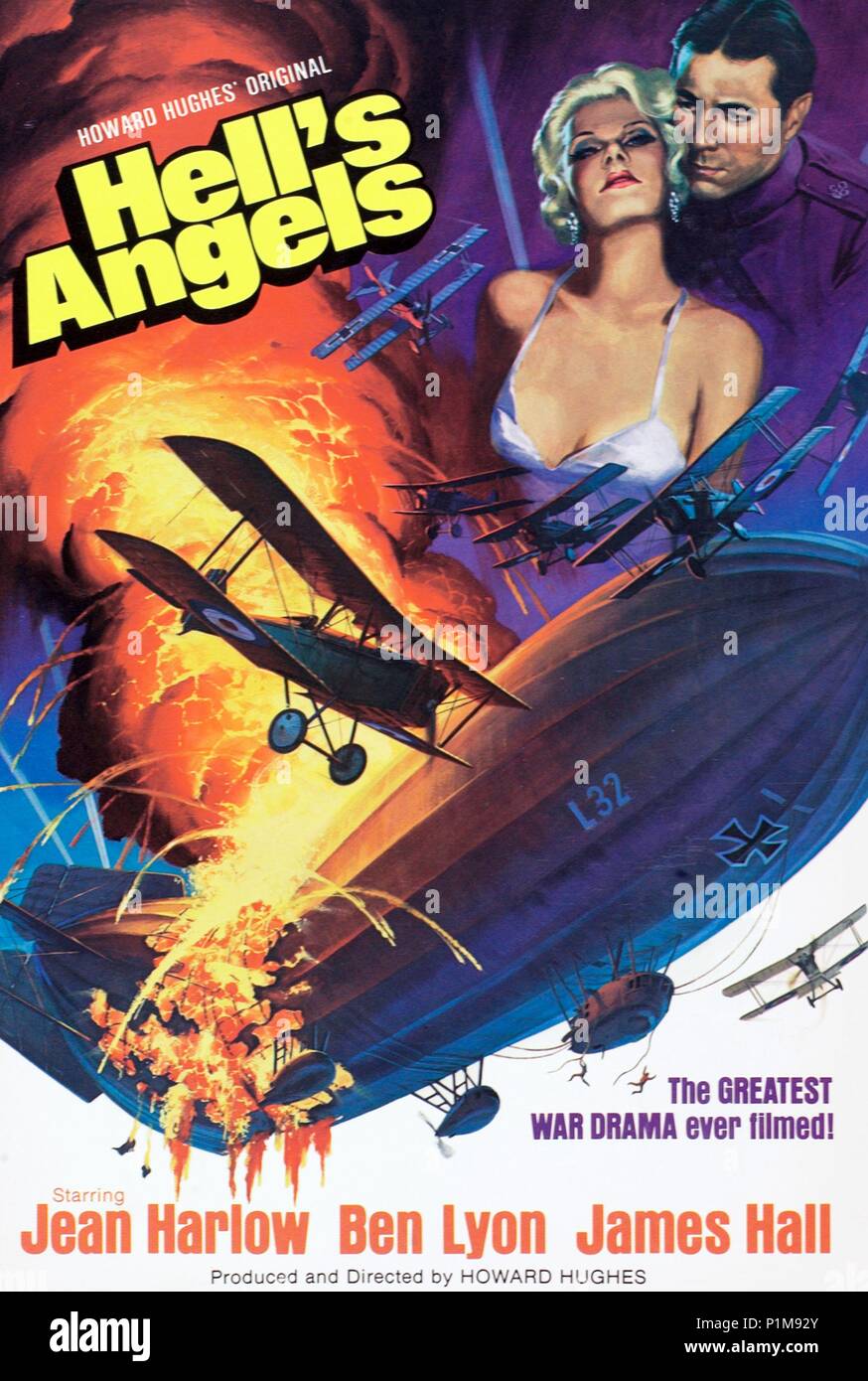 Howard Hughes Hell/'s angels Jean Harlow movie poster 3