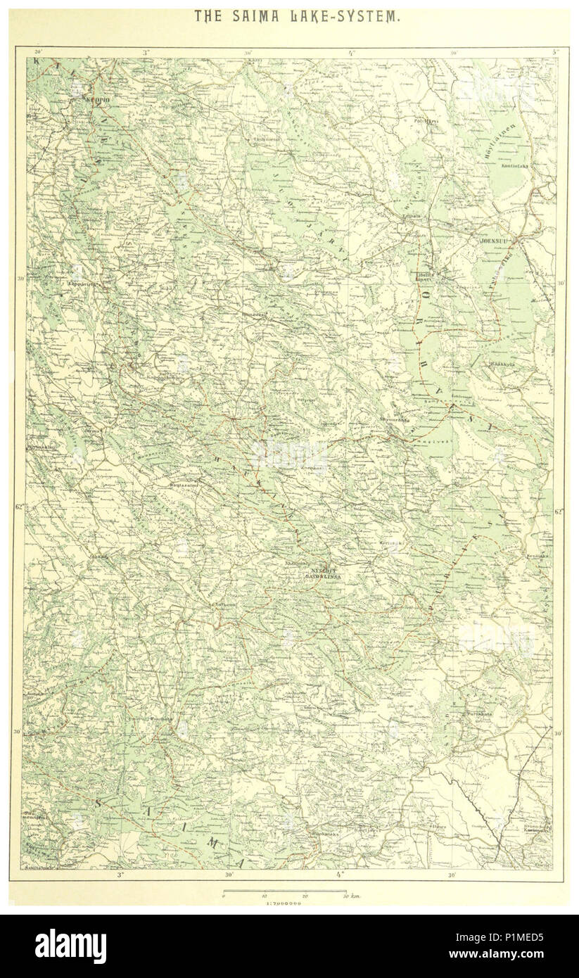 (1894) MAP OF THE SAIMA LAKE SYSTEM Stock Photo - Alamy