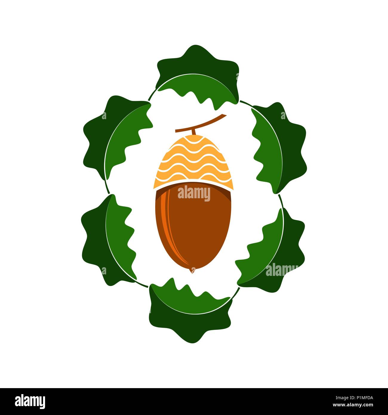 Natural Oak Logo Design. Stock Vector