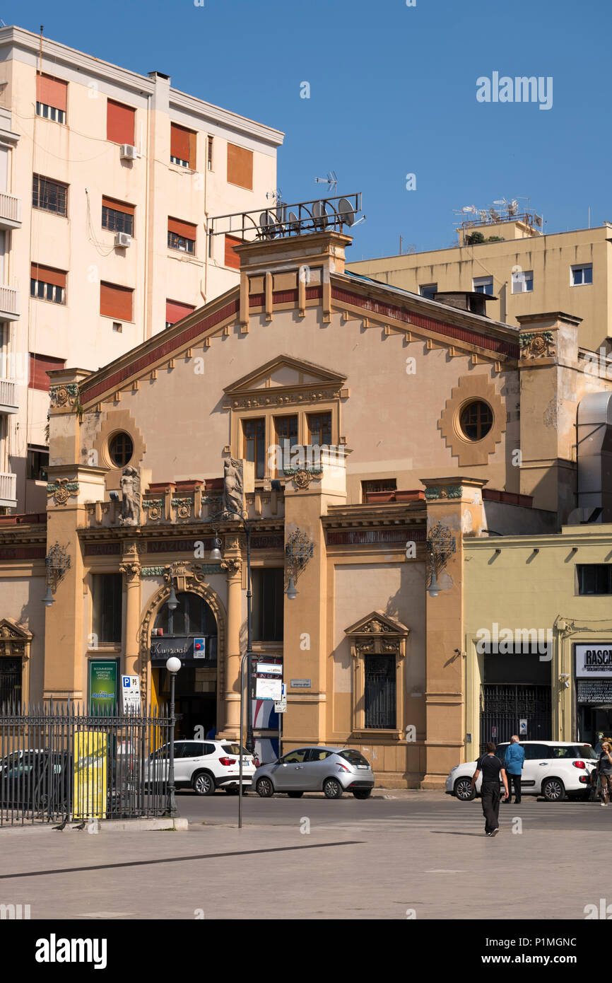 Italy Sicily Palermo Piazza Ruggero Settimo Via Emerica Amari Kursaal built 1914 now Bingo Hall Stock Photo