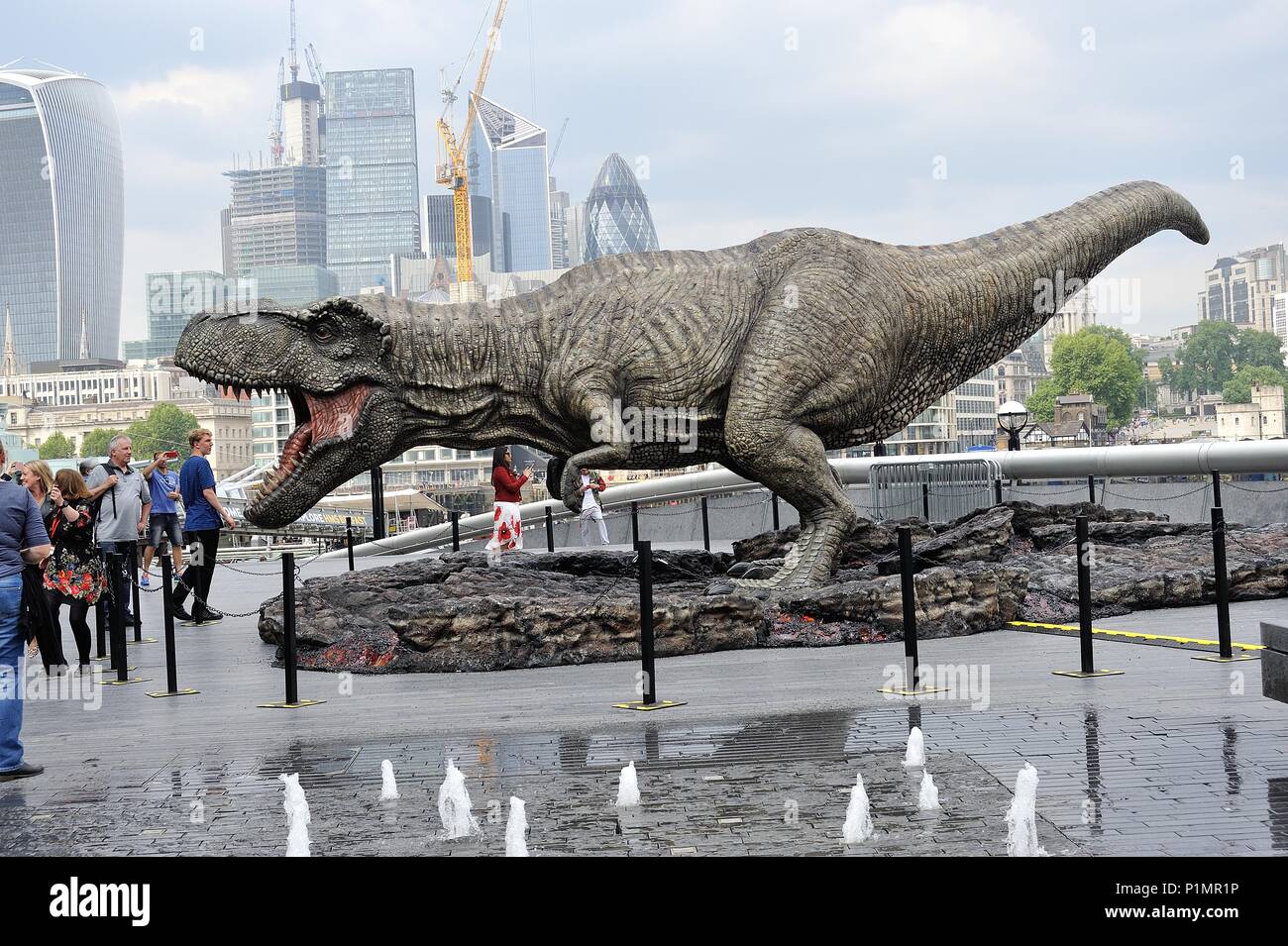T.rex Dinosaur Jurassic World Southbank London Stock Photo