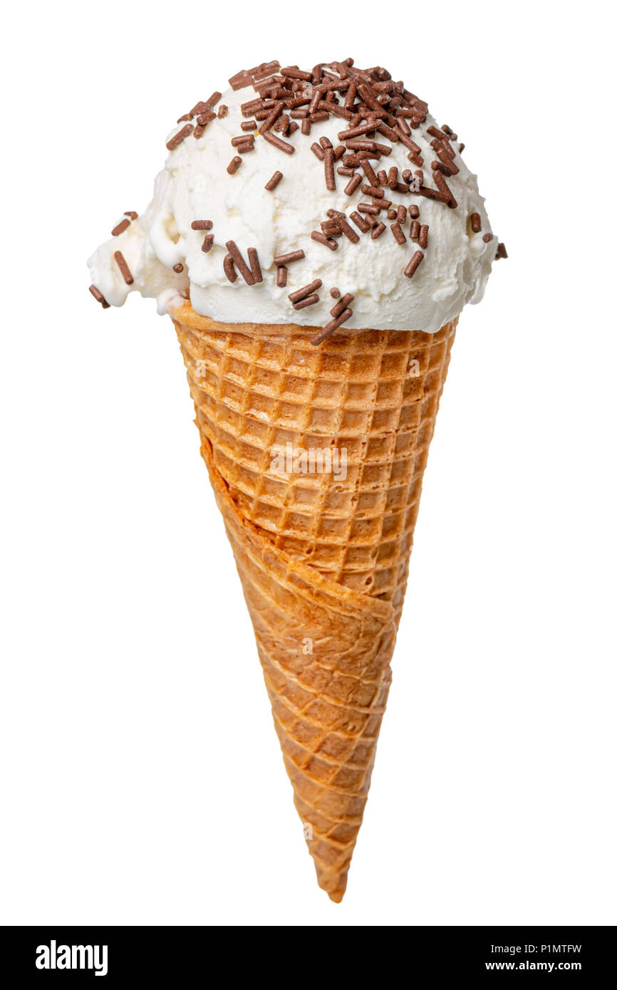 Chocolate Ice Cream Cone With Chocolate Sprinkles