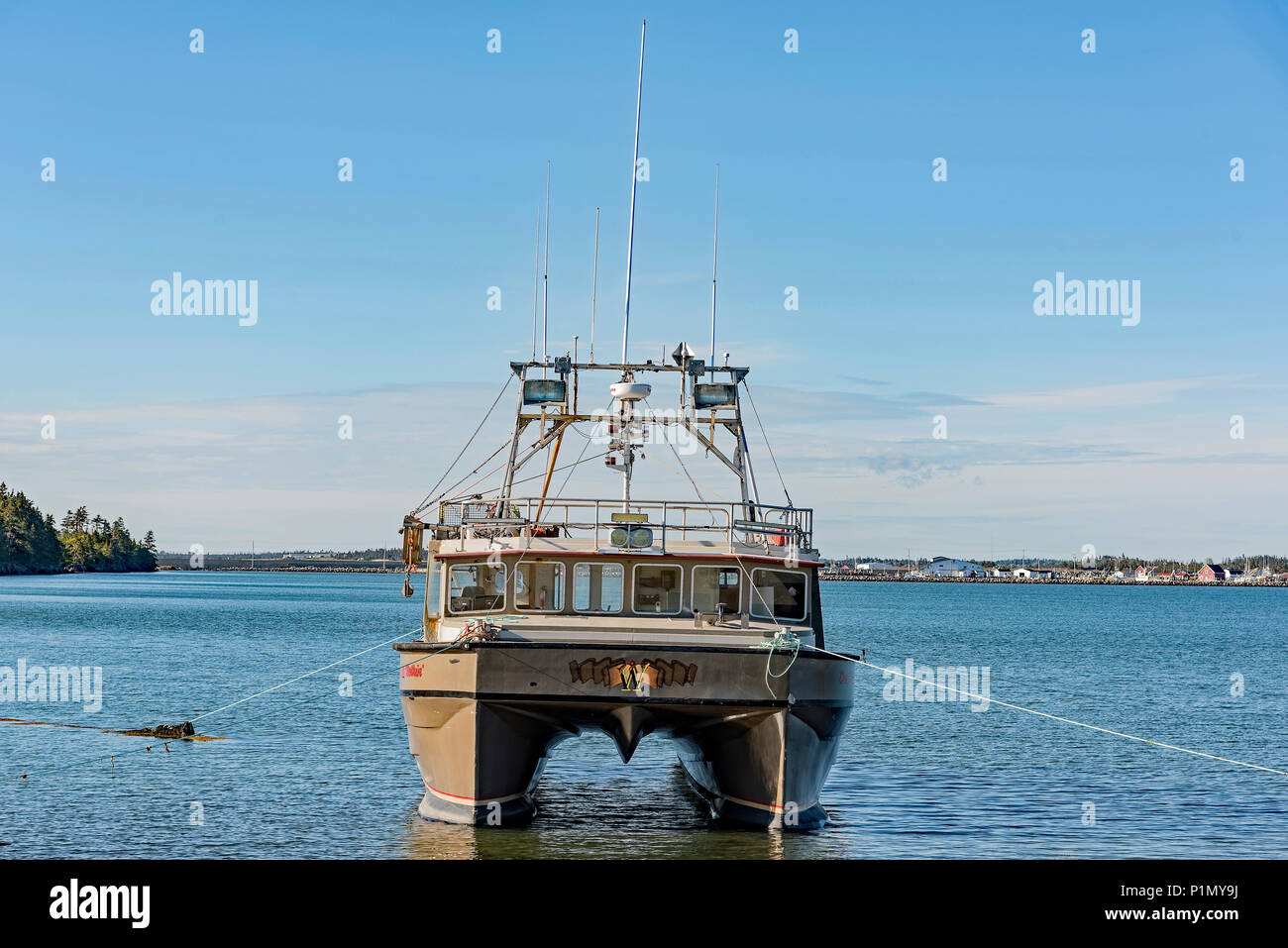 Catamaran Lobster Boat, Yarmouth, Nova Scotia. Photo taken near Cape