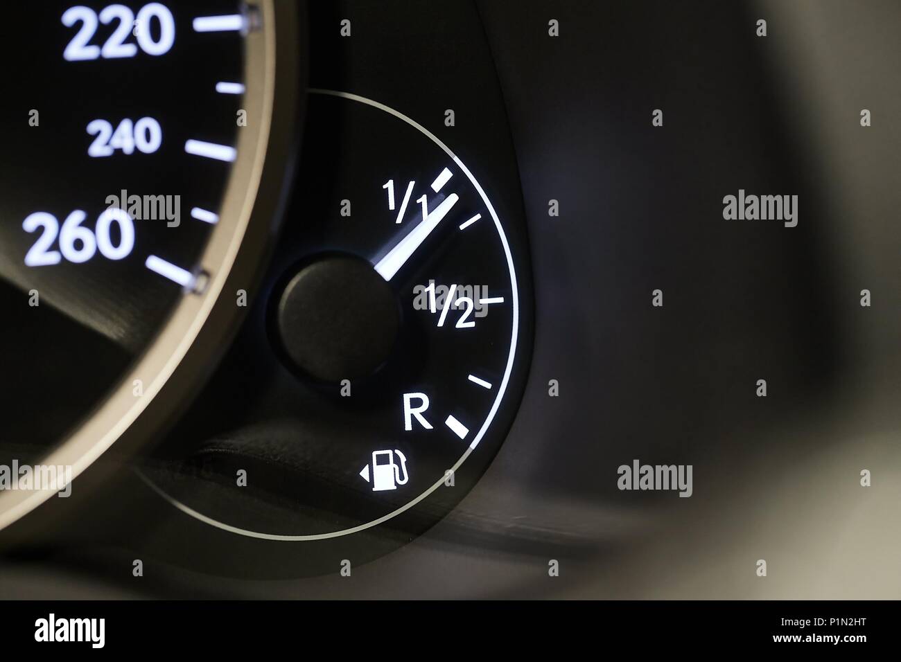 Fuel Gauge Going Down Stock Photo Alamy