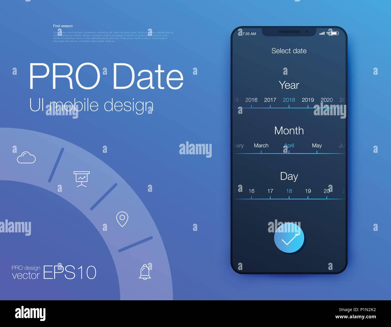 Date application UI design concept Stock Vector