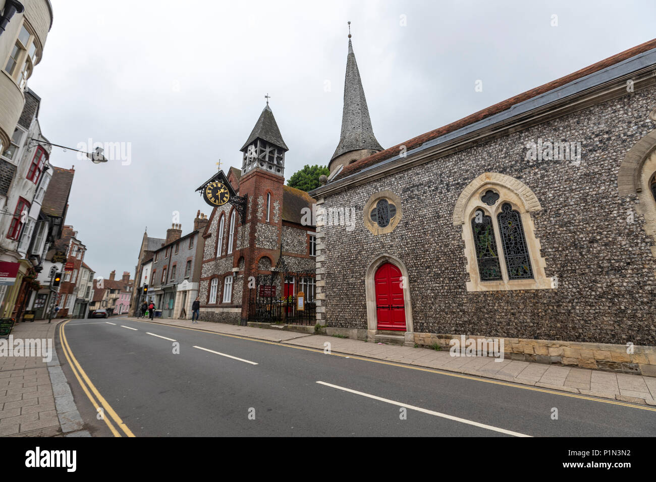 Bell tower and St Michaels Church, School Hill in the centre of Lewes