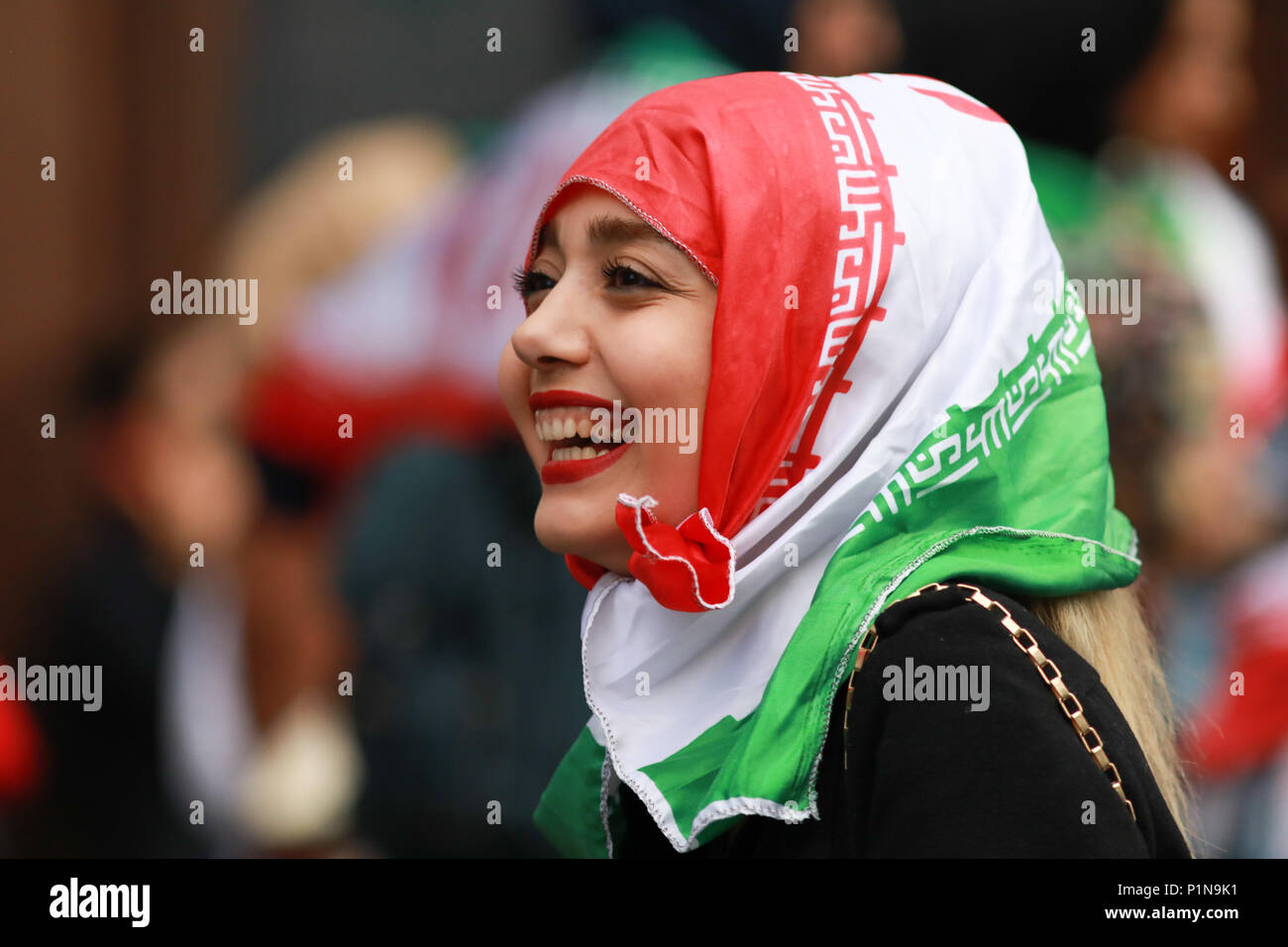 MOSCOU, MO - 12.06.2018: GENERAL PICTURES MOSCOW 2018 - Iranian fans fraternize in the Red Square region in Moscow. (Photo: Ricardo Moreira/Fotoarena) Stock Photo