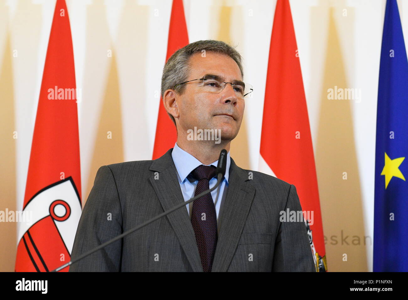 Vienna, Austria. June 13, 2018. Ministerial Council of the Austrian Federal Government in the Federal Chancellery in Vienna. Picture shows Minister of Finance of the Republic of Austria, Hartwig Löger.     Credit: Franz Perc / Alamy Live News Stock Photo