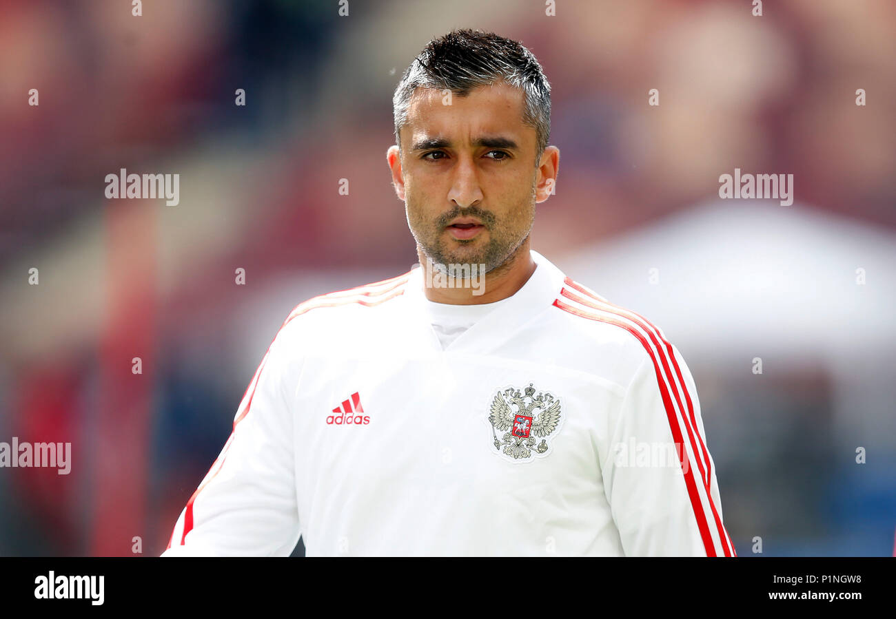 Moscow, Russia. 13th June 2018.  Aleksandr Samedov of Russia during the official training before the opening game of the 2018 FIFA World Cup between Russia and Saudi Arabia, held at the Lujniki Stadium in Moscow, Russia. (Photo: Rodolfo Buhrer/La Imagem/Fotoarena) Credit: Foto Arena LTDA/Alamy Live News Stock Photo