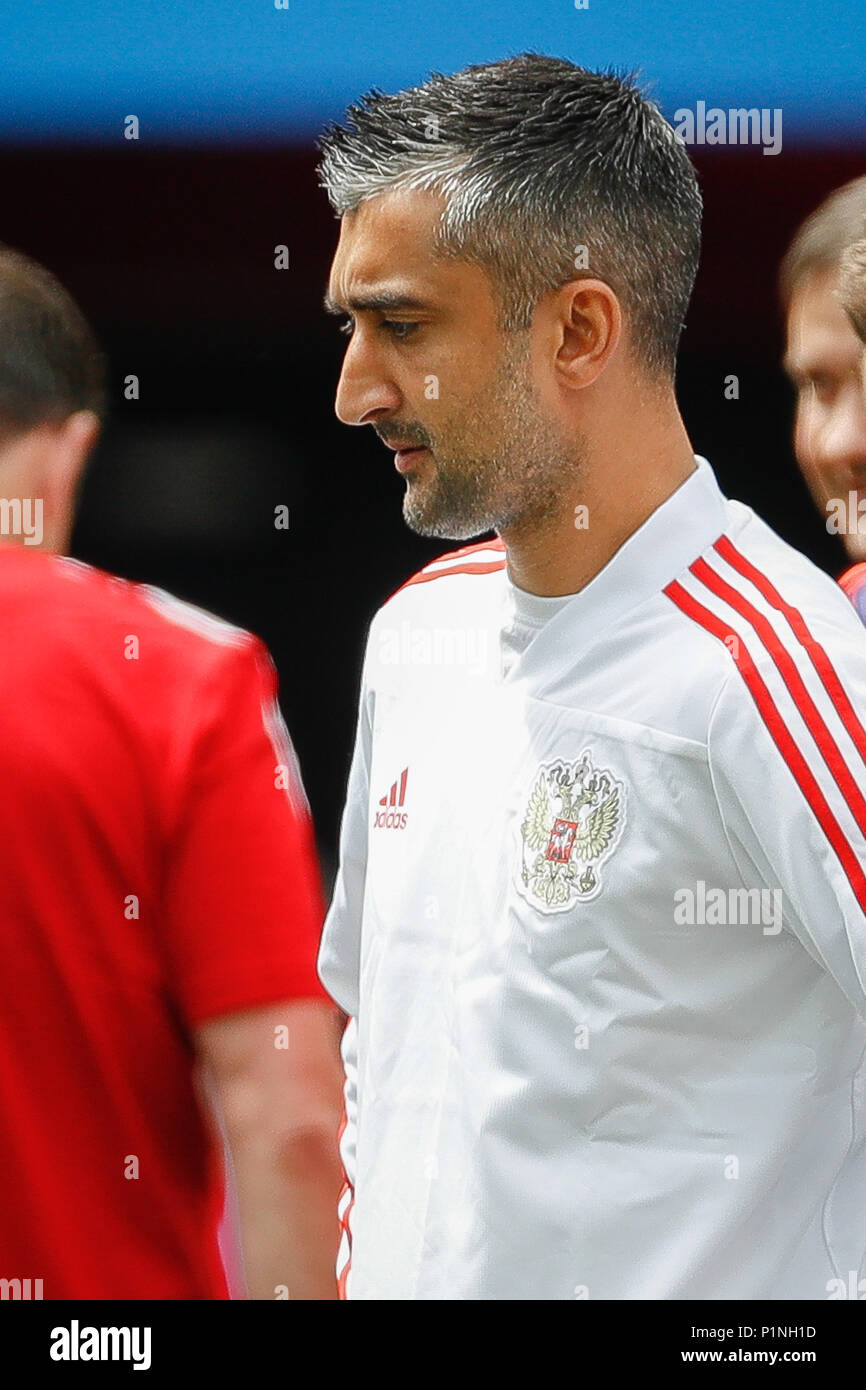 Moscow, Russia. 13th June 2018.  Aleksandr Samedov of Russia during the official training before the opening game of the 2018 FIFA World Cup between Russia and Saudi Arabia held at the Lujniki Stadium in Moscow, Russia. (Photo: Marcelo Machado de Melo/Fotoarena) Credit: Foto Arena LTDA/Alamy Live News Stock Photo