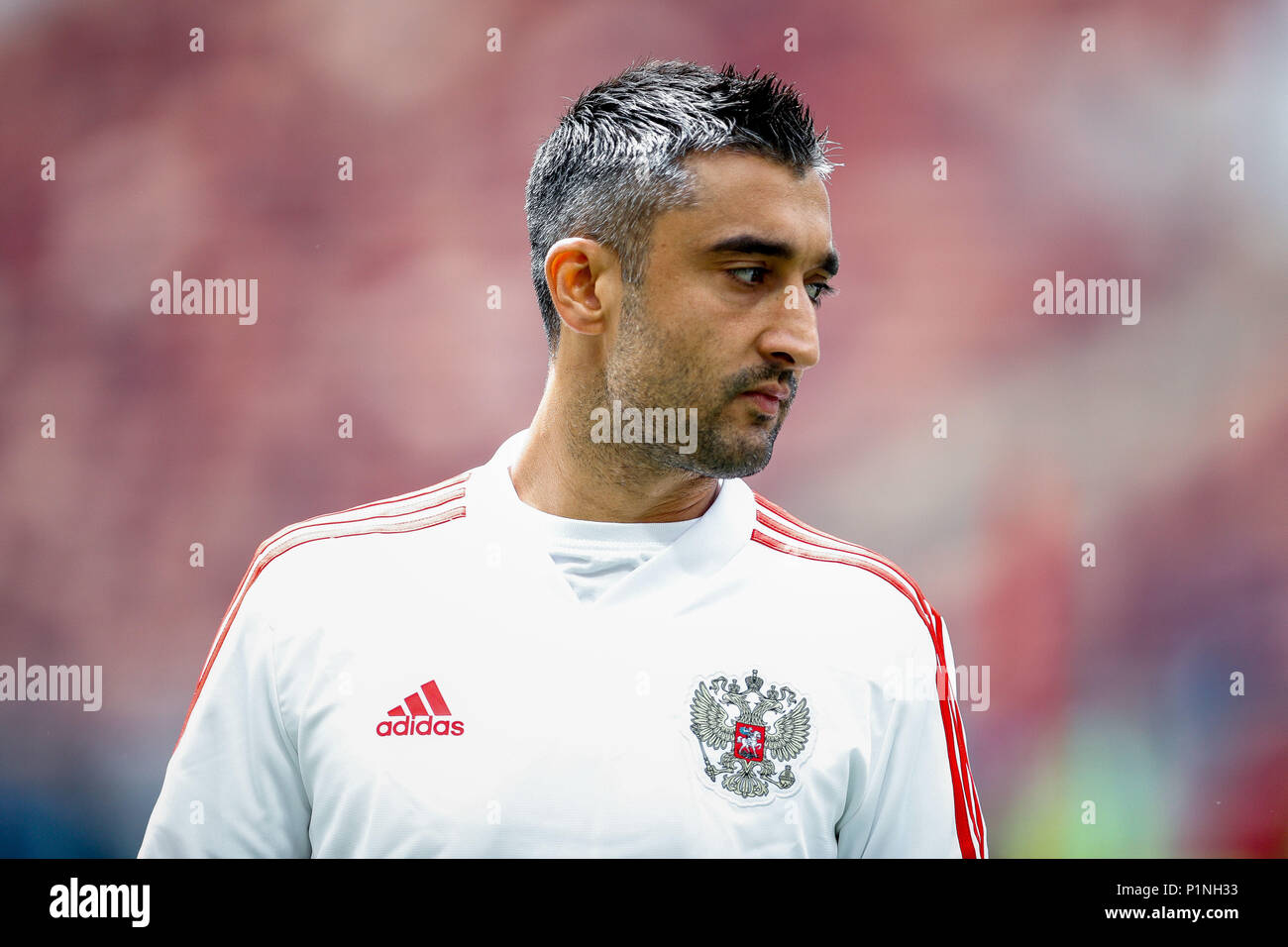 Moscow, Russia. 13th June 2018.  Aleksandr Samedov of Russia during the official training before the opening game of the 2018 FIFA World Cup between Russia and Saudi Arabia held at the Lujniki Stadium in Moscow, Russia. (Photo: Marcelo Machado de Melo/Fotoarena) Credit: Foto Arena LTDA/Alamy Live News Stock Photo