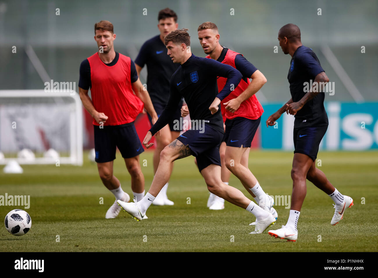 St Petersburg, Russia, 13th June 2018. John Stones of England during an England training session at Stadium Spartak Zelenogorsk on June 13th 2018 in Zelenogorsk, Saint Petersburg, Russia. (Photo by Daniel Chesterton/phcimages.com) Credit: PHC Images/Alamy Live News Stock Photo