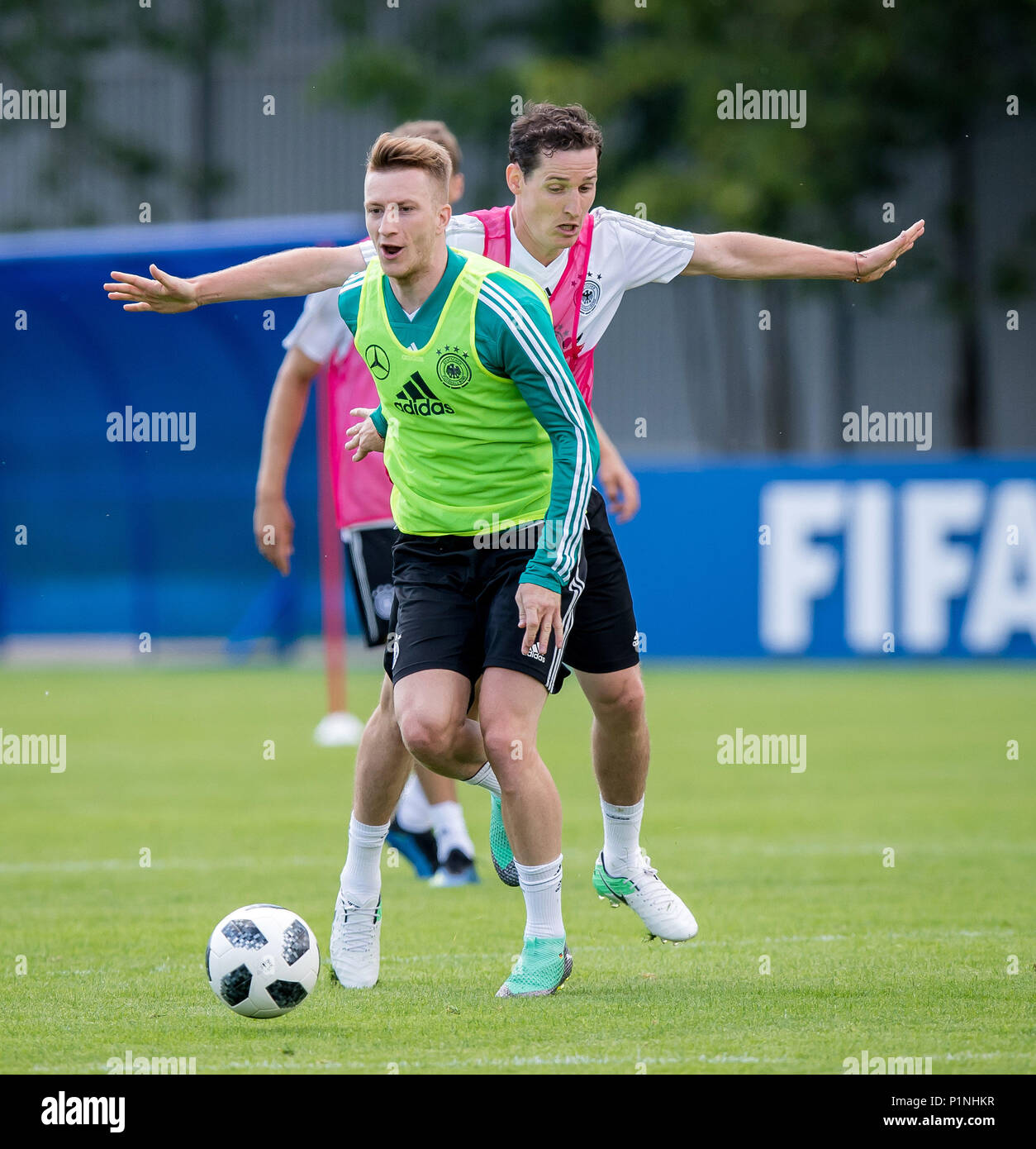 Vatutinki Russland 13th June 18 The German Team Starts Training In Vatutinki German Fans Come To The Facility Marco Reus And Sebastian Rudy Ges Football World Cup 18 Russia Dfb Kick Off Training Moscow Vatutinki 13 06 18