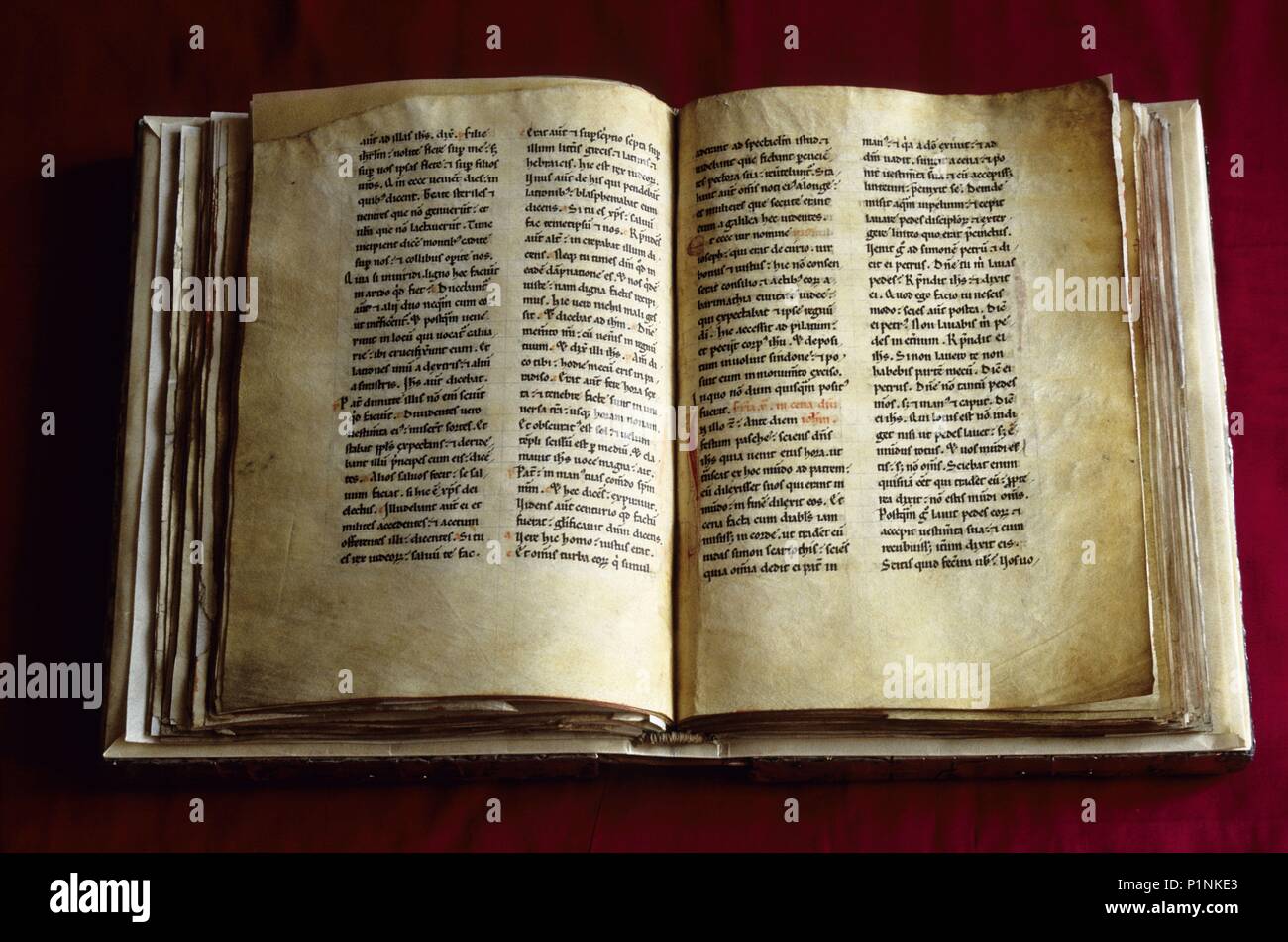 Roncesvalles museum / library: 'Evangelario' codex from the XI-XII th. cent., (Sant James pilgrims way to Santiago). Stock Photo