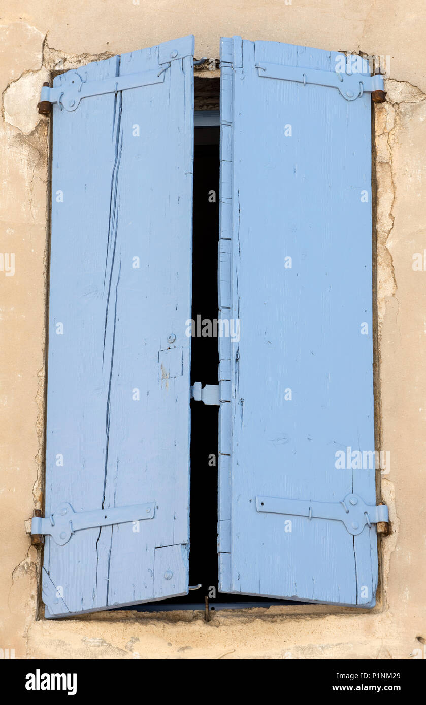 Old stone house with wooden shutters, Provence, France Stock Photo - Alamy
