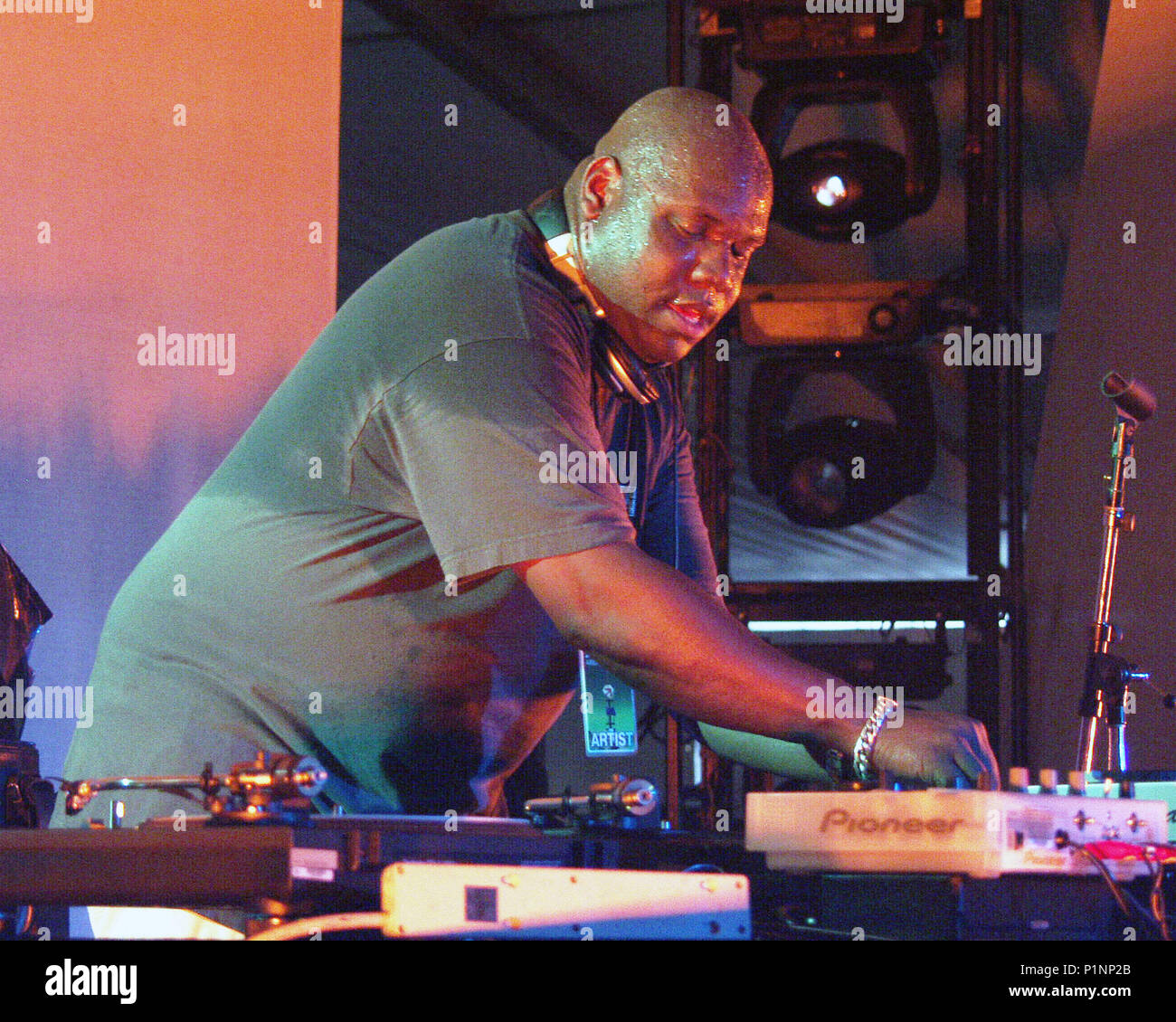 ATLANTA, GA - July 11: DJ Carl Cox performs during the very first stop of the AREA : ONE Festival at Lakewood Amphitheatre in Atlanta, Georgia on July 11, 2001. CREDIT: Chris McKay / MediaPunch Stock Photo