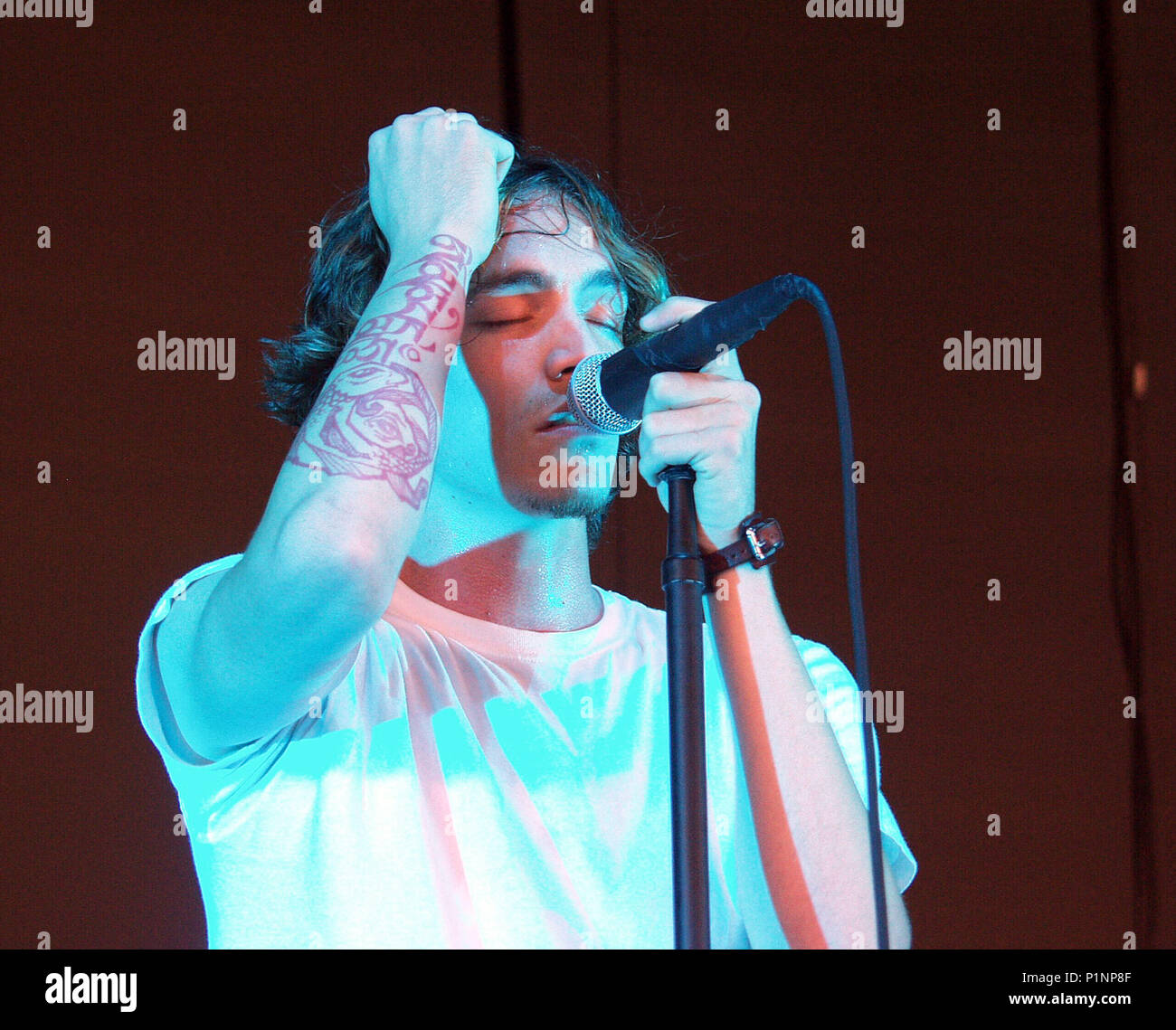 ATLANTA, GA - July 11: Brandon Boyd of Incubus performs during the very first stop of the AREA : ONE Festival at Lakewood Amphitheatre in Atlanta, Georgia on July 11, 2001. CREDIT: Chris McKay / MediaPunch Stock Photo