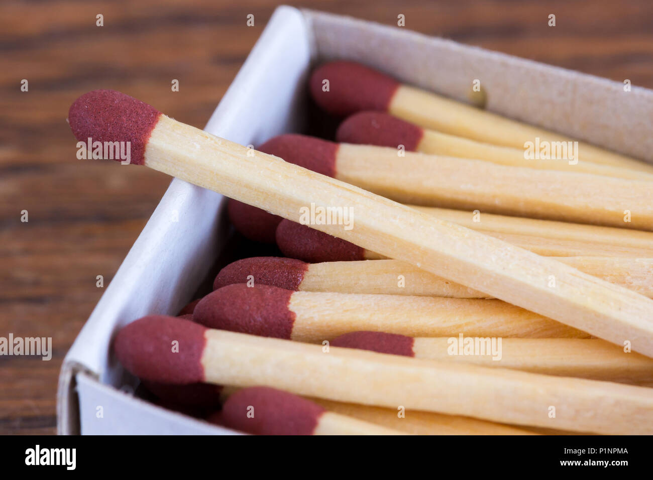 Close up of an open box of matches Stock Photo
