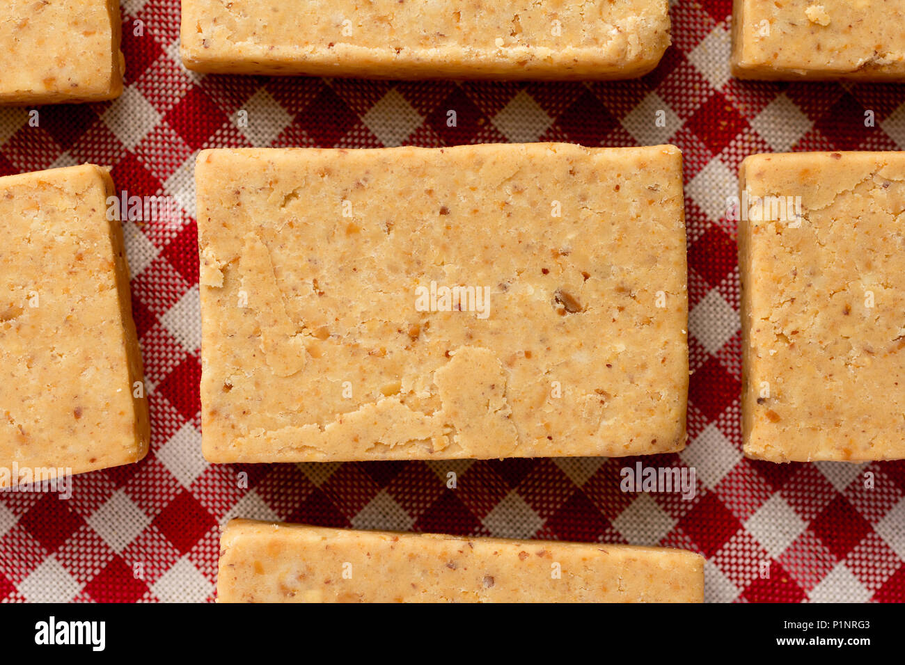 Pacoca is a candy with peanuts from Brazil. Sweet food of Festa Junina