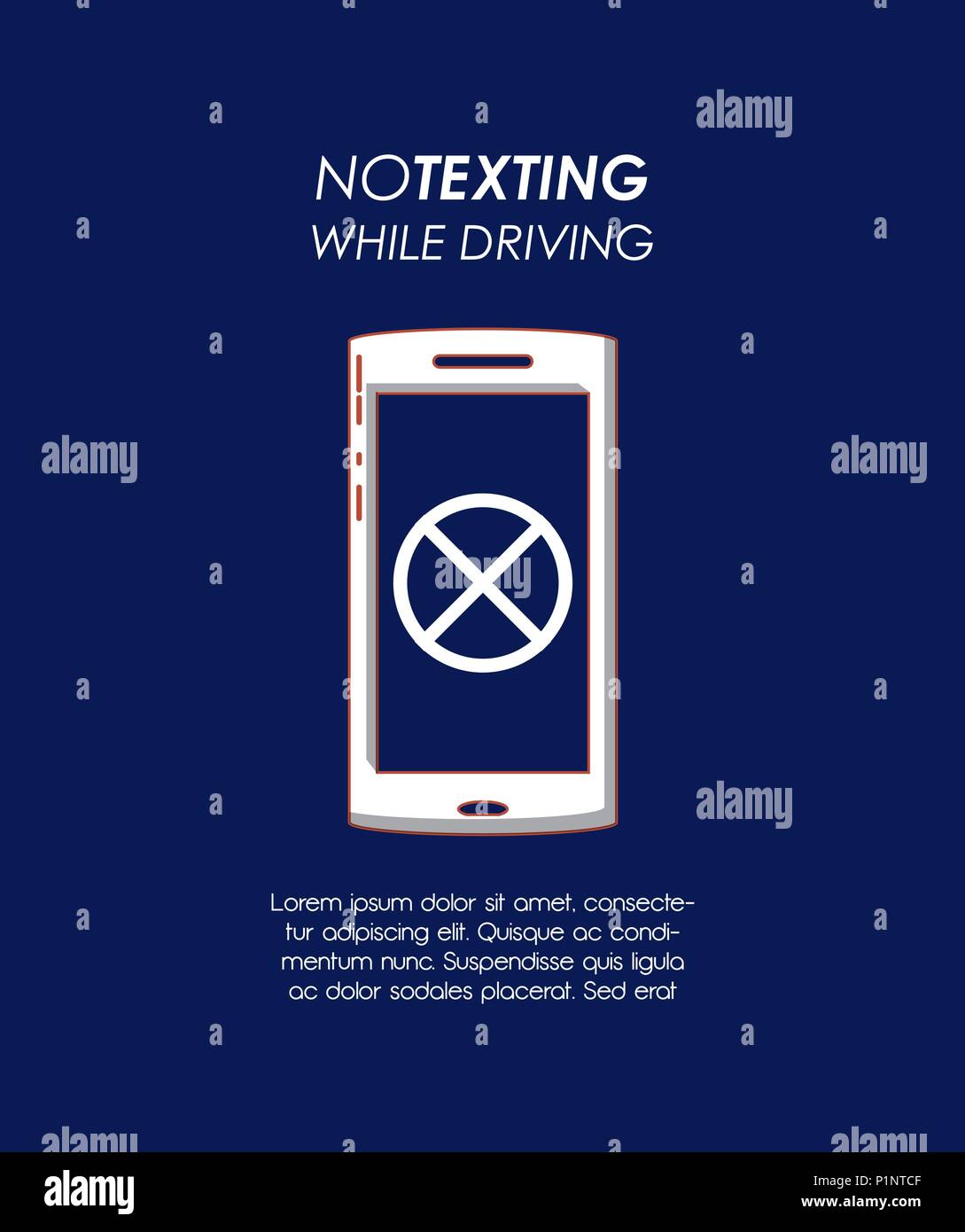 no texting while driving campaign vector illustration design Stock ...