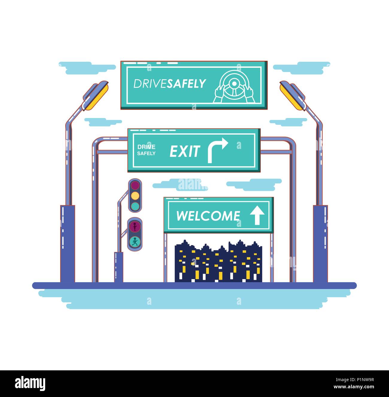 driver safely campaign label vector illustration design Stock Vector