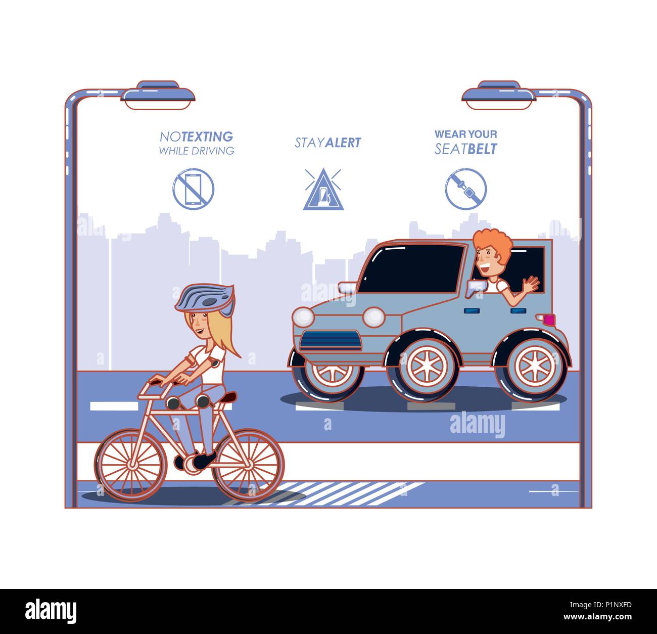 driver safely campaign label vector illustration design Stock Vector
