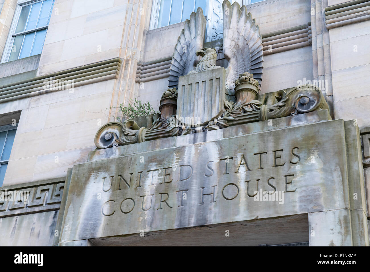 Facade of United States Court House in Buffalo, New York Stock Photo