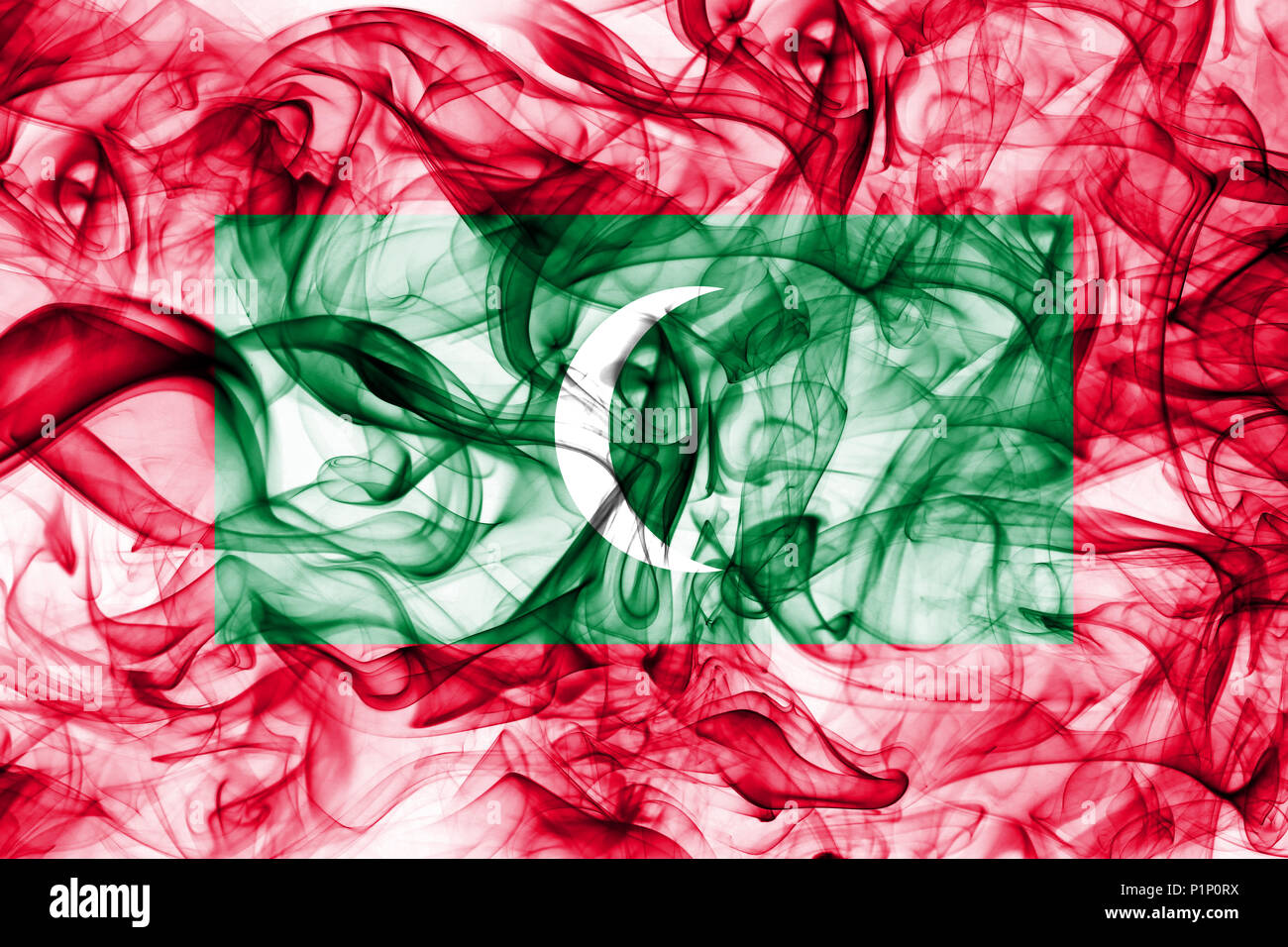 Maldives smoke flag Stock Photo Alamy