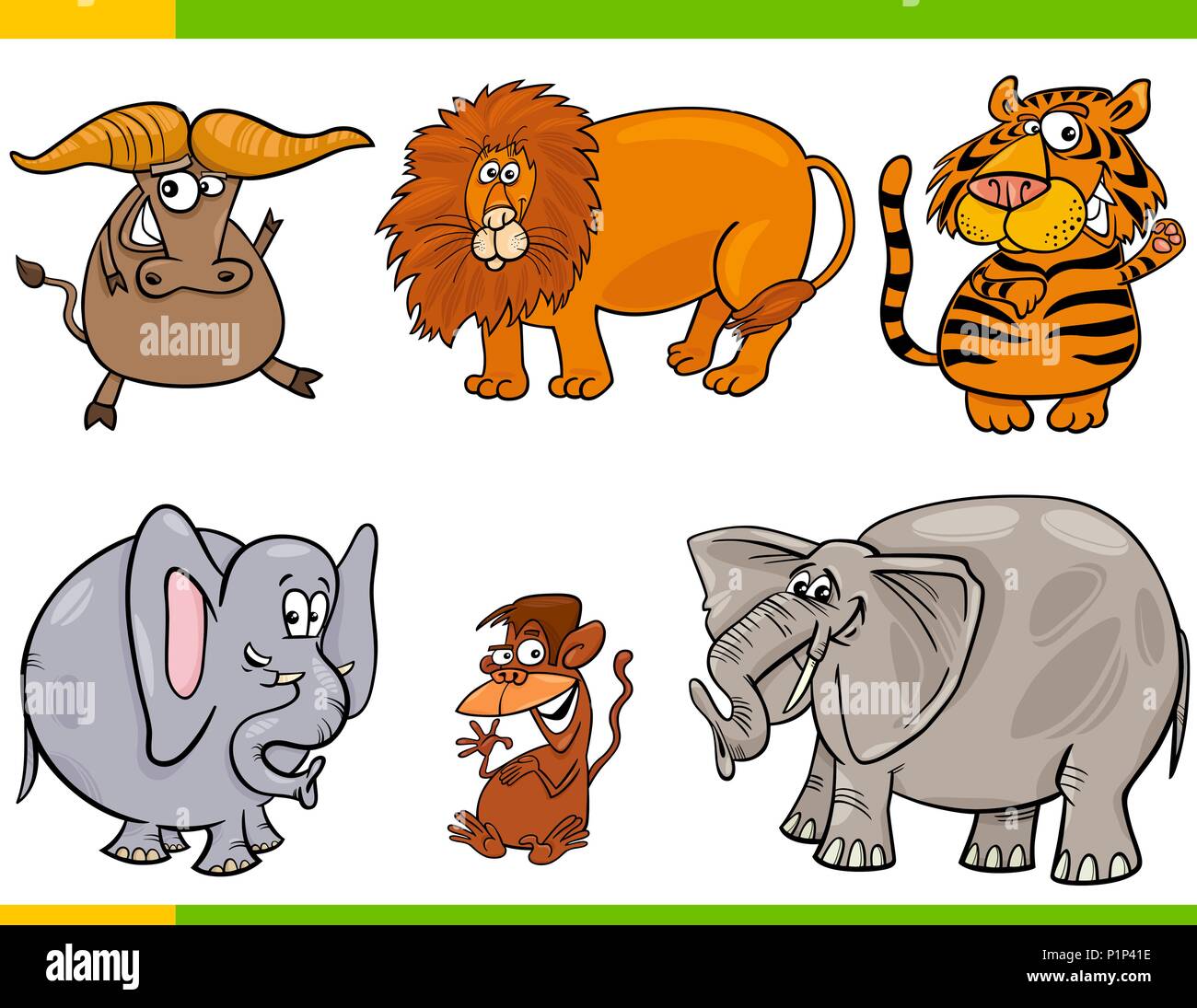 Cartoon Illustration of Animals Species Characters Set Stock Vector