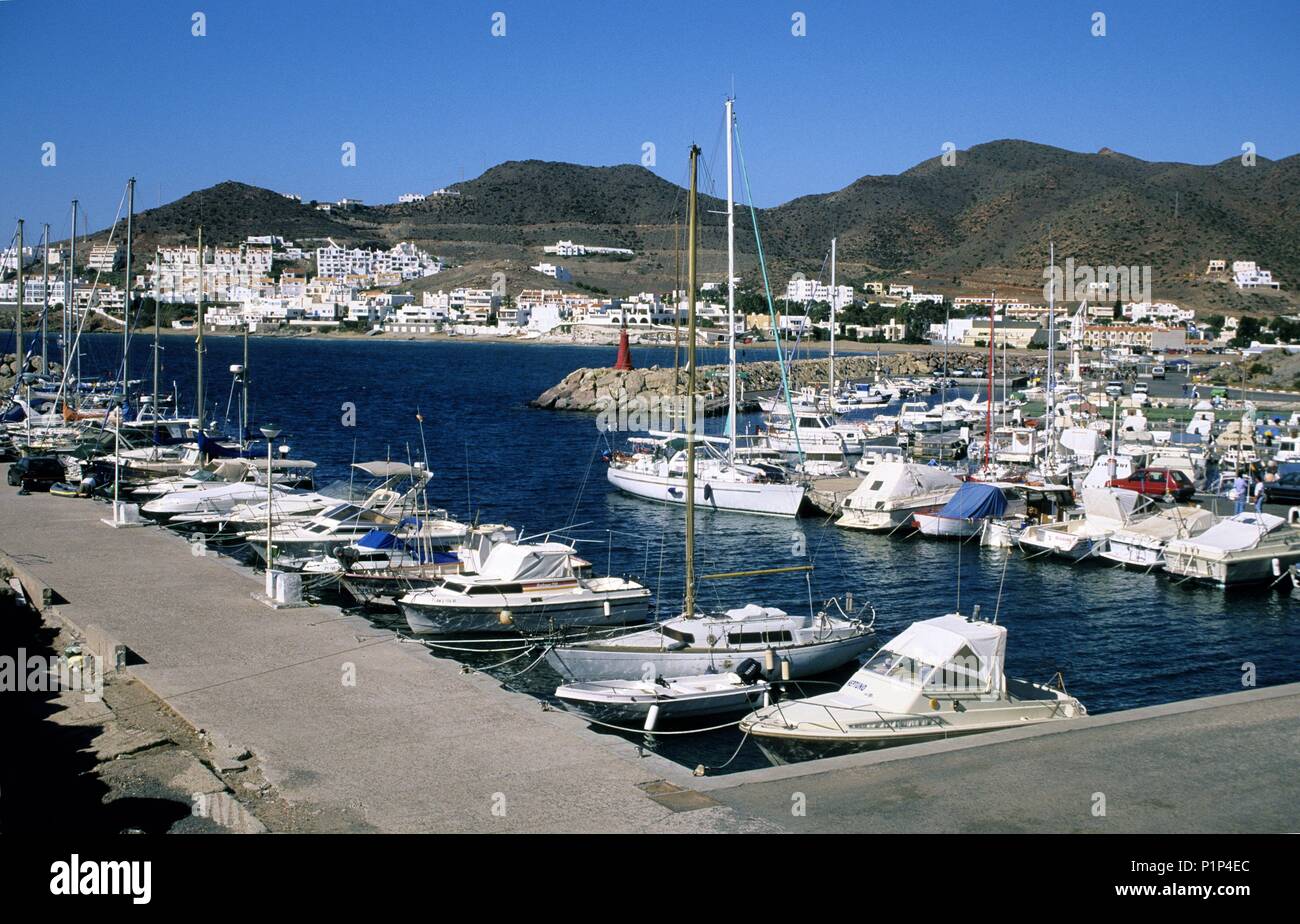 Cabo de Gata Natural Park; San José village and port. Stock Photo