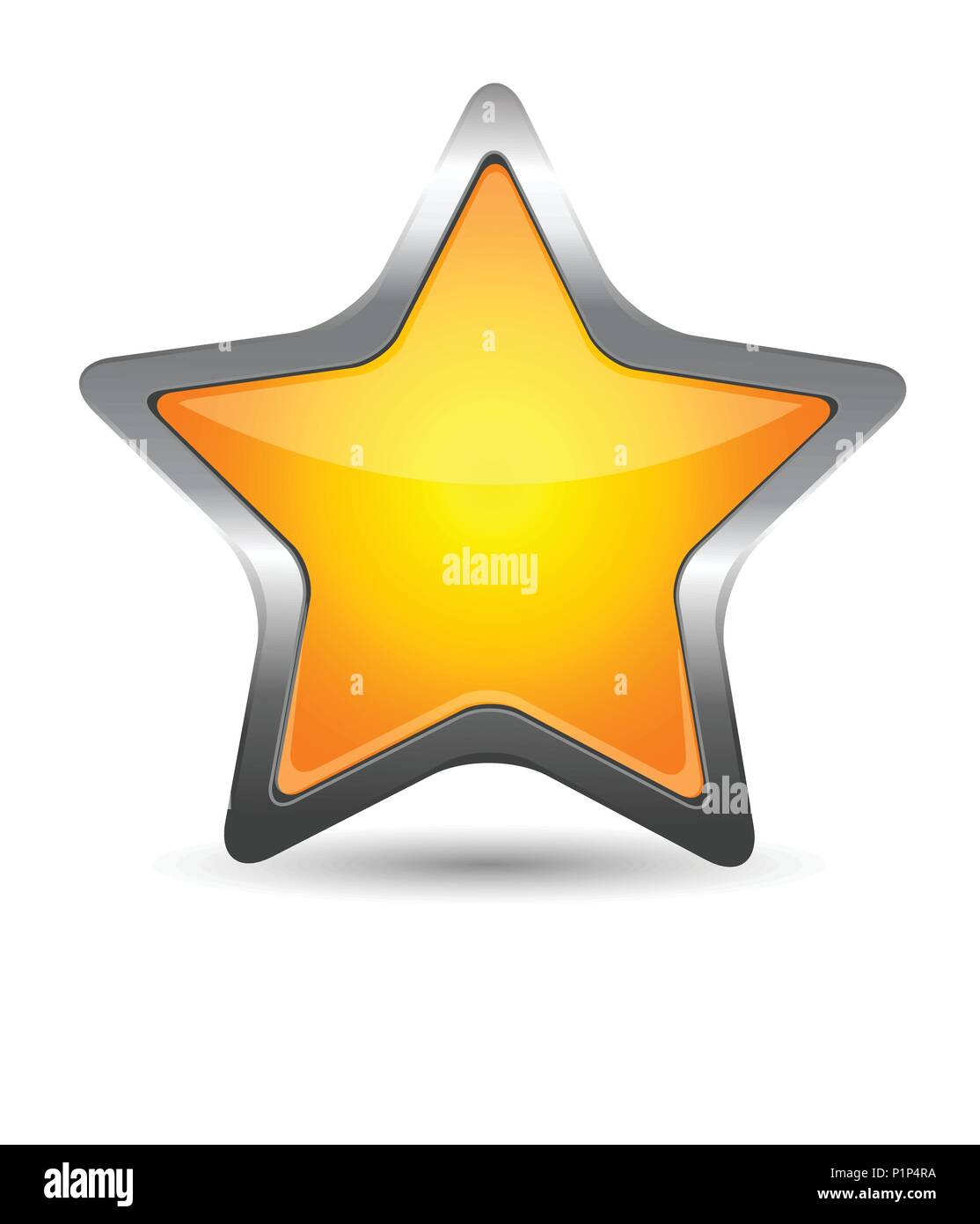Glass yellow star icon Stock Vector