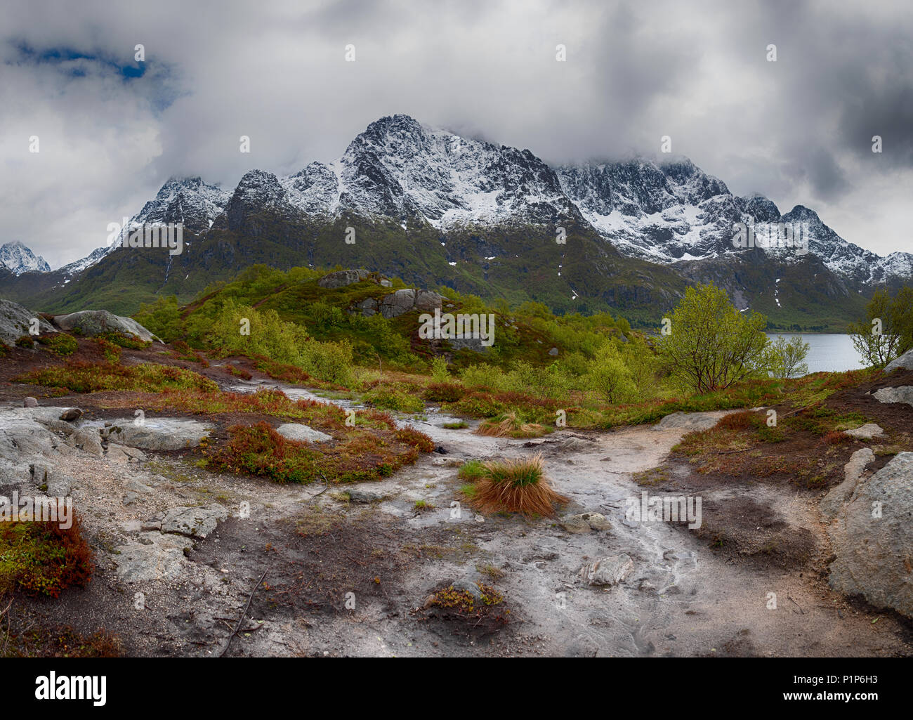 June weather conditions in the Lofoten Islands, Norway Stock Photo Alamy