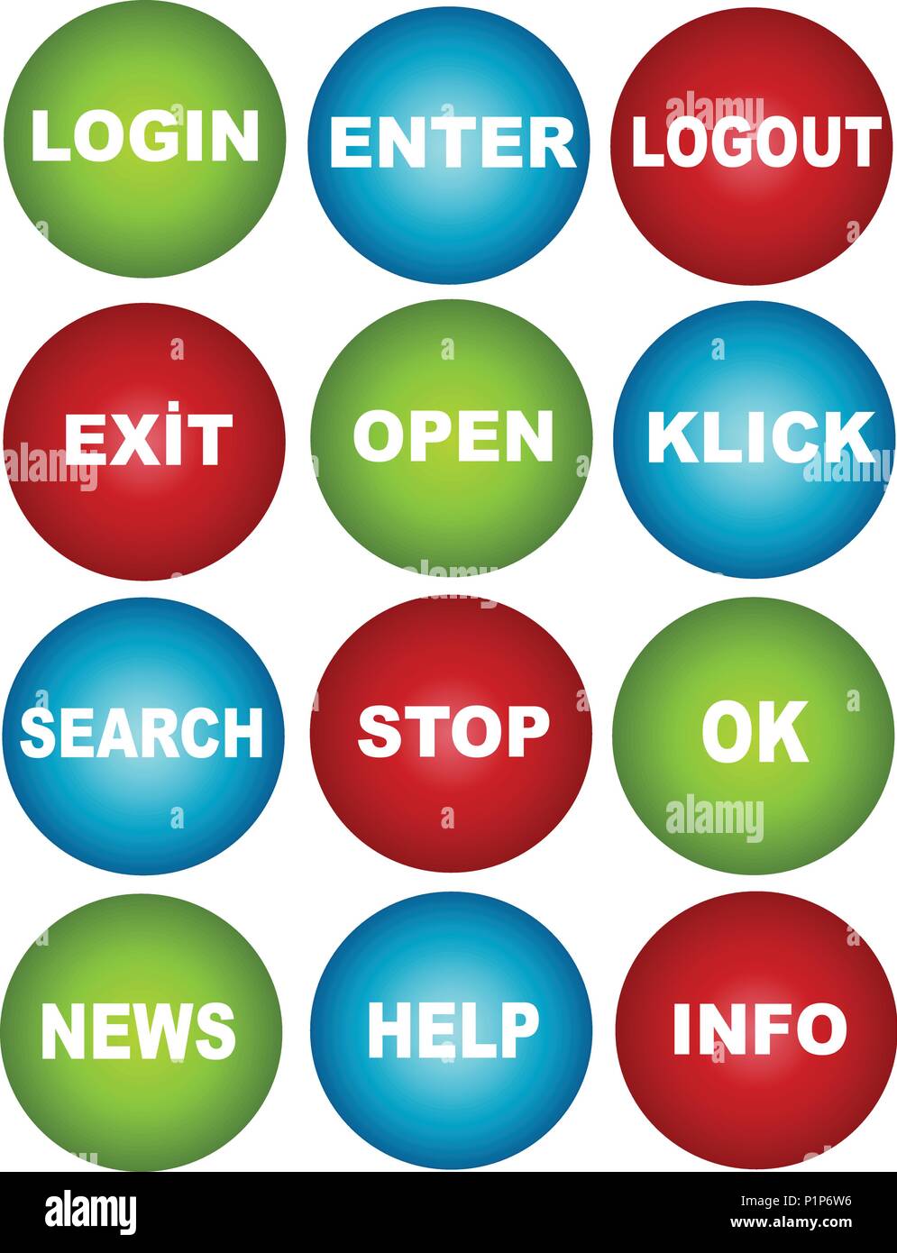 button set Stock Vector