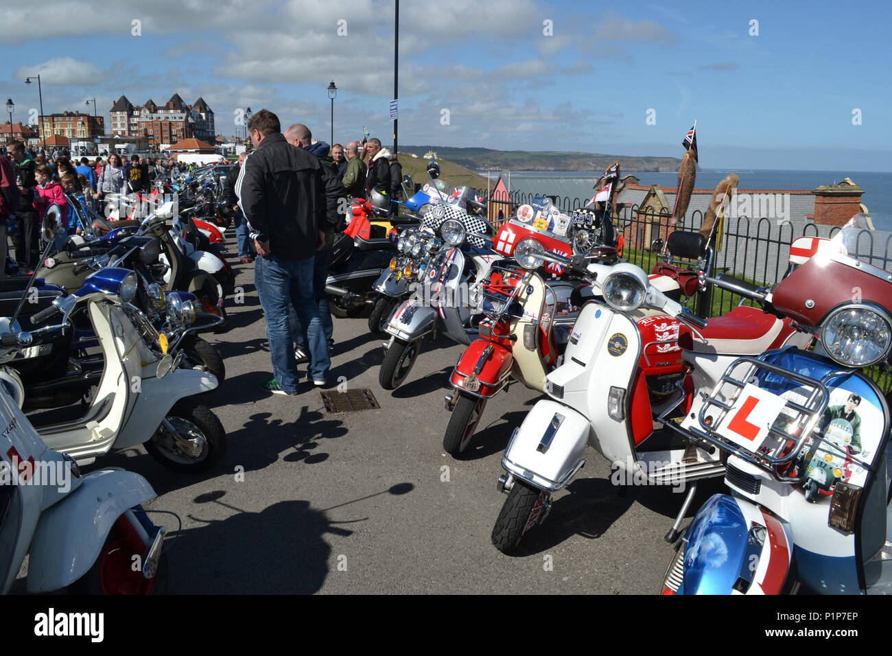 Whitby Scooter Rally Stock Photo