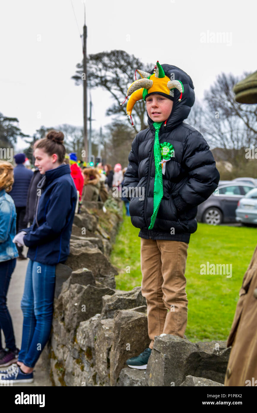 Irish people celebrating, St.Patricks day parade celebrations, Dublin Ireland Europe Stock Photo