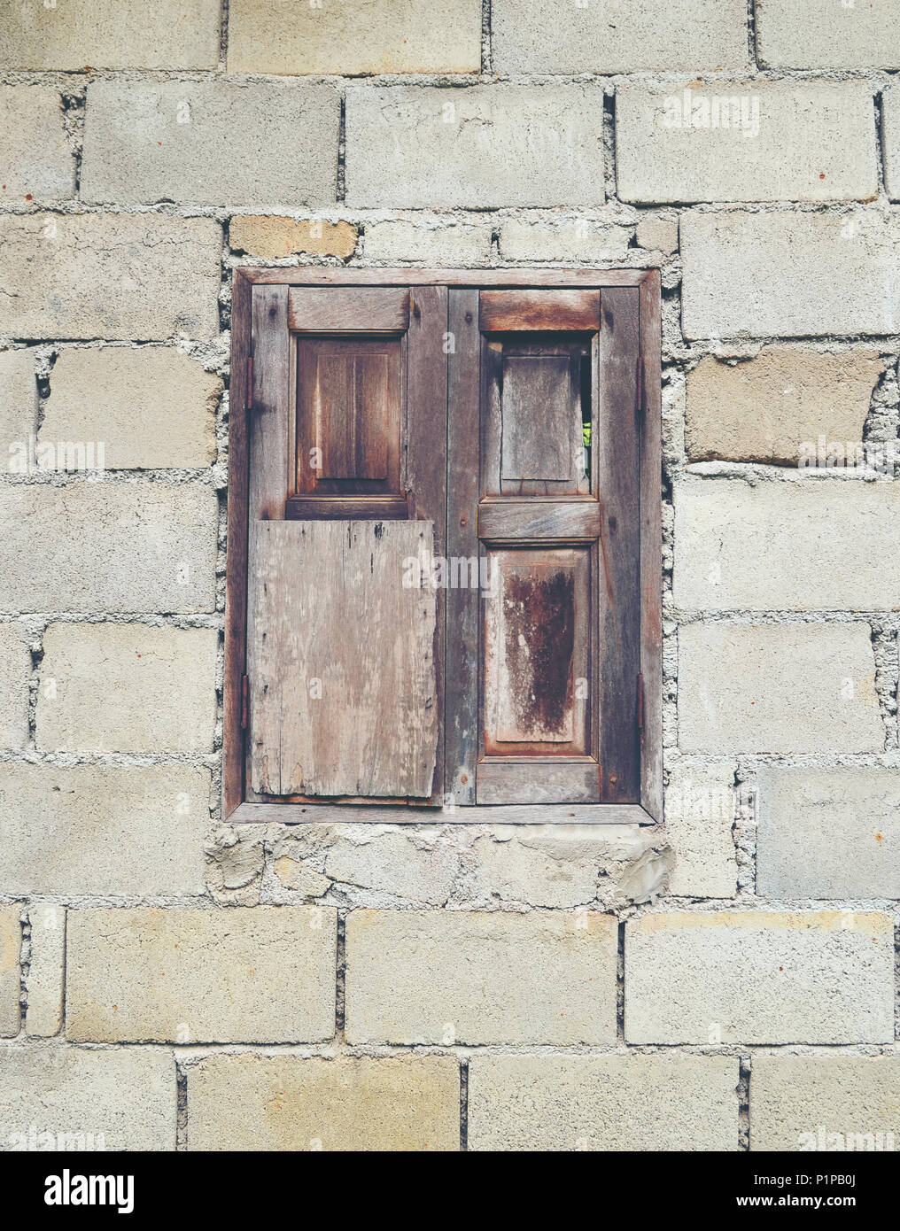Old brick wall with window Stock Photo - Alamy