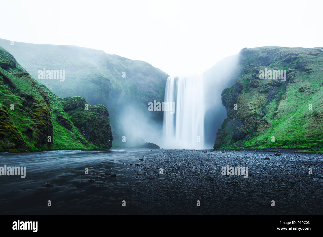 Famous Skogafoss waterfall Stock Photo